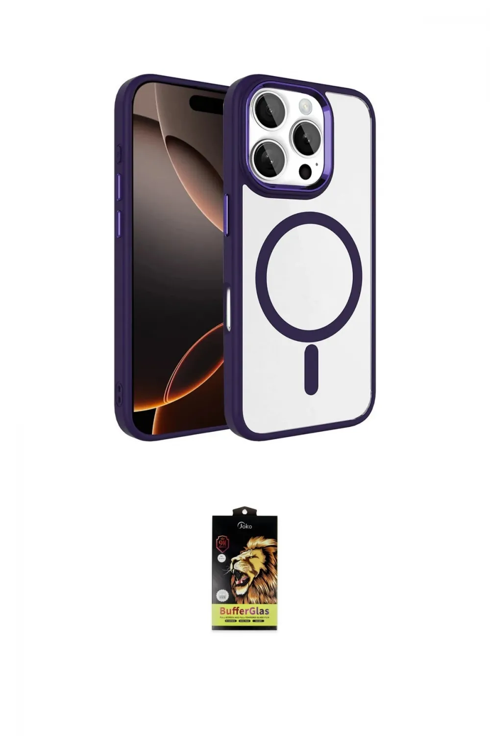 ieg™ iPhone 16 Pro Max Kılıf Kıvılcım Prime - Siyah Buffer Cam Ekran Koruyucu