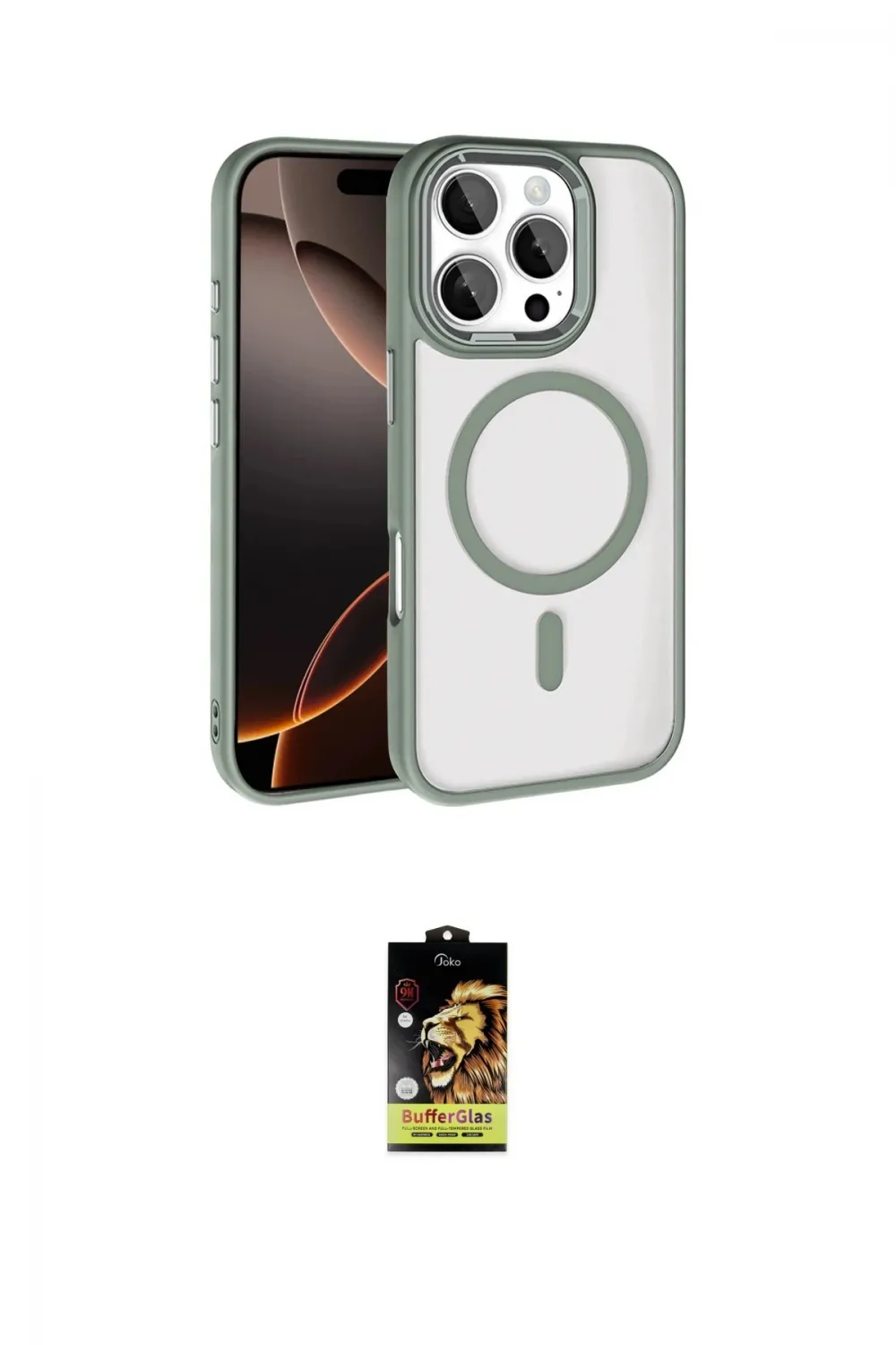 ieg™ iPhone 16 Pro Max Kılıf Kıvılcım Prime - Siyah Buffer Cam Ekran Koruyucu