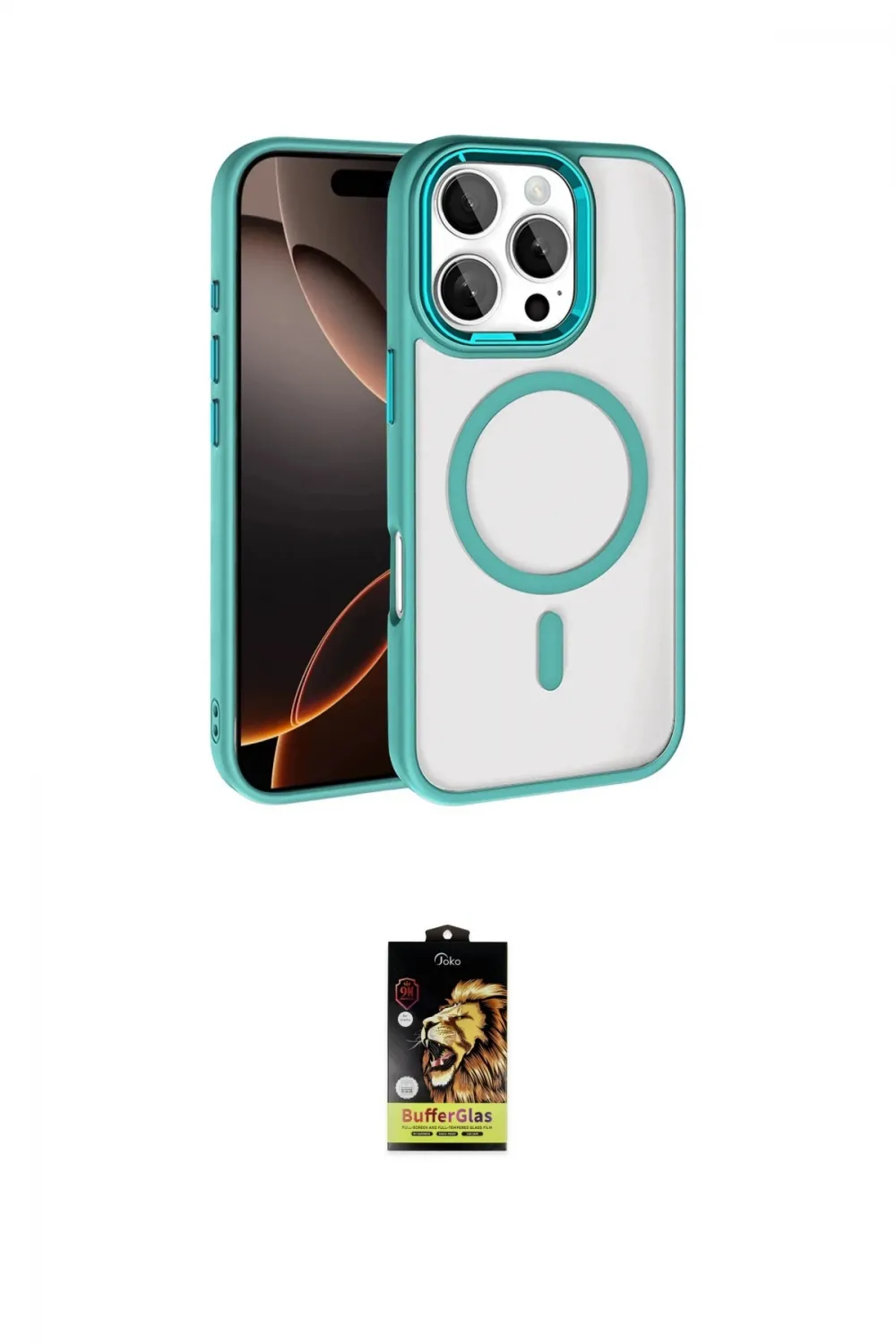 ieg™ iPhone 16 Pro Max Kılıf Kıvılcım Prime - Siyah Buffer Cam Ekran Koruyucu
