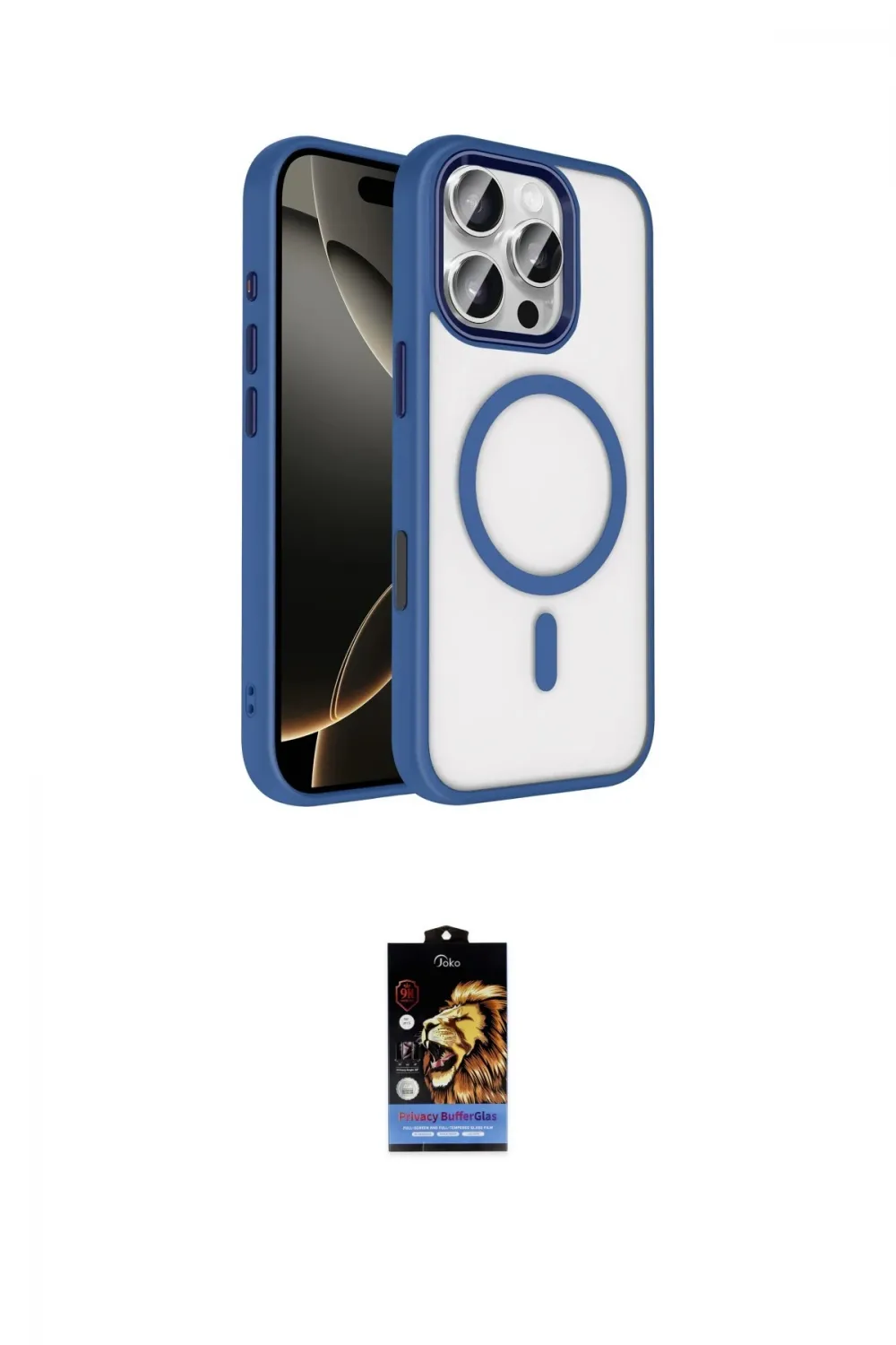ieg™ iPhone 16 Pro Max Kılıf Kıvılcım Prime - Siyah Buffer Hayalet Cam Ekran Koruyucu