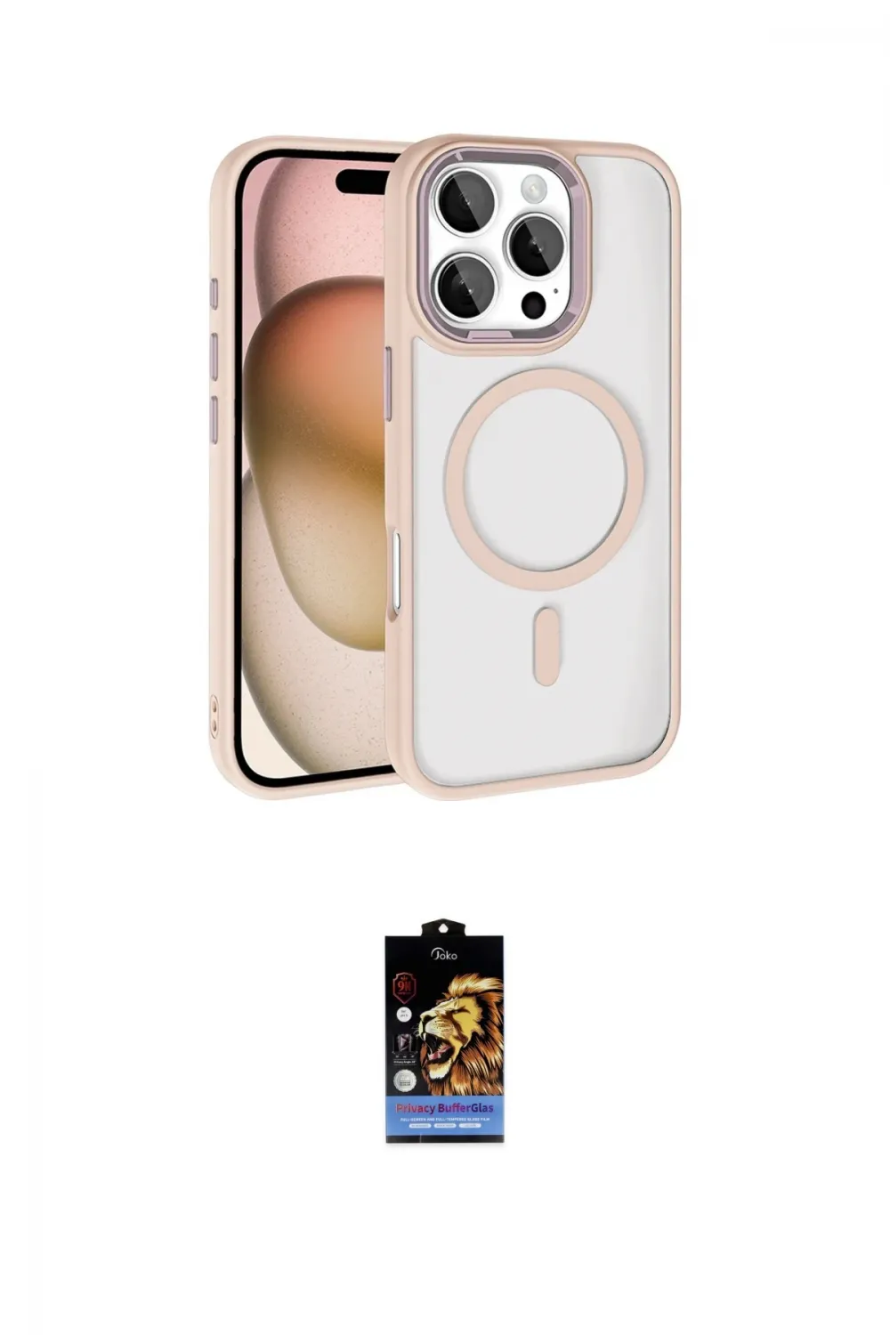 ieg™ iPhone 16 Pro Max Kılıf Kıvılcım Prime - Siyah Buffer Hayalet Cam Ekran Koruyucu