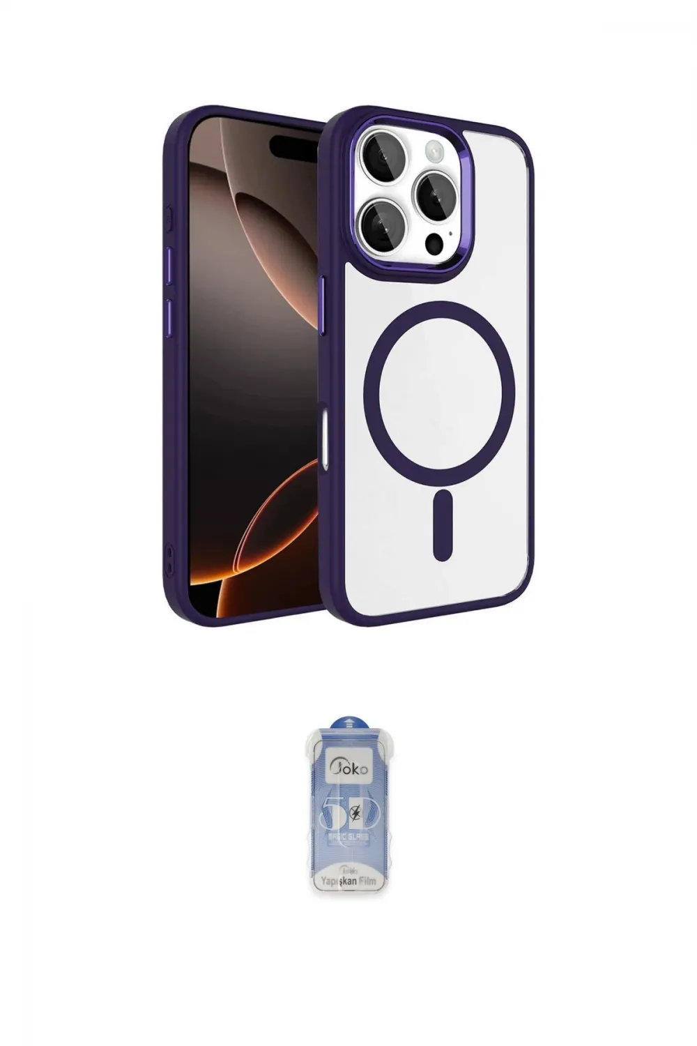 ieg™ iPhone 16 Pro Max Kılıf Kıvılcım Prime - Siyah Joko Magic 5D Cam