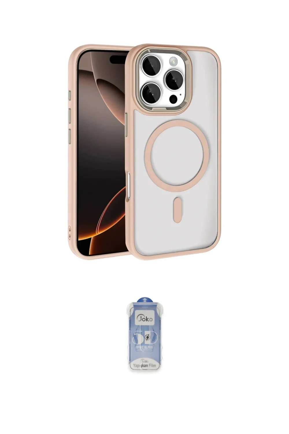 ieg™ iPhone 16 Pro Max Kılıf Kıvılcım Prime - Siyah Joko Magic 5D Cam