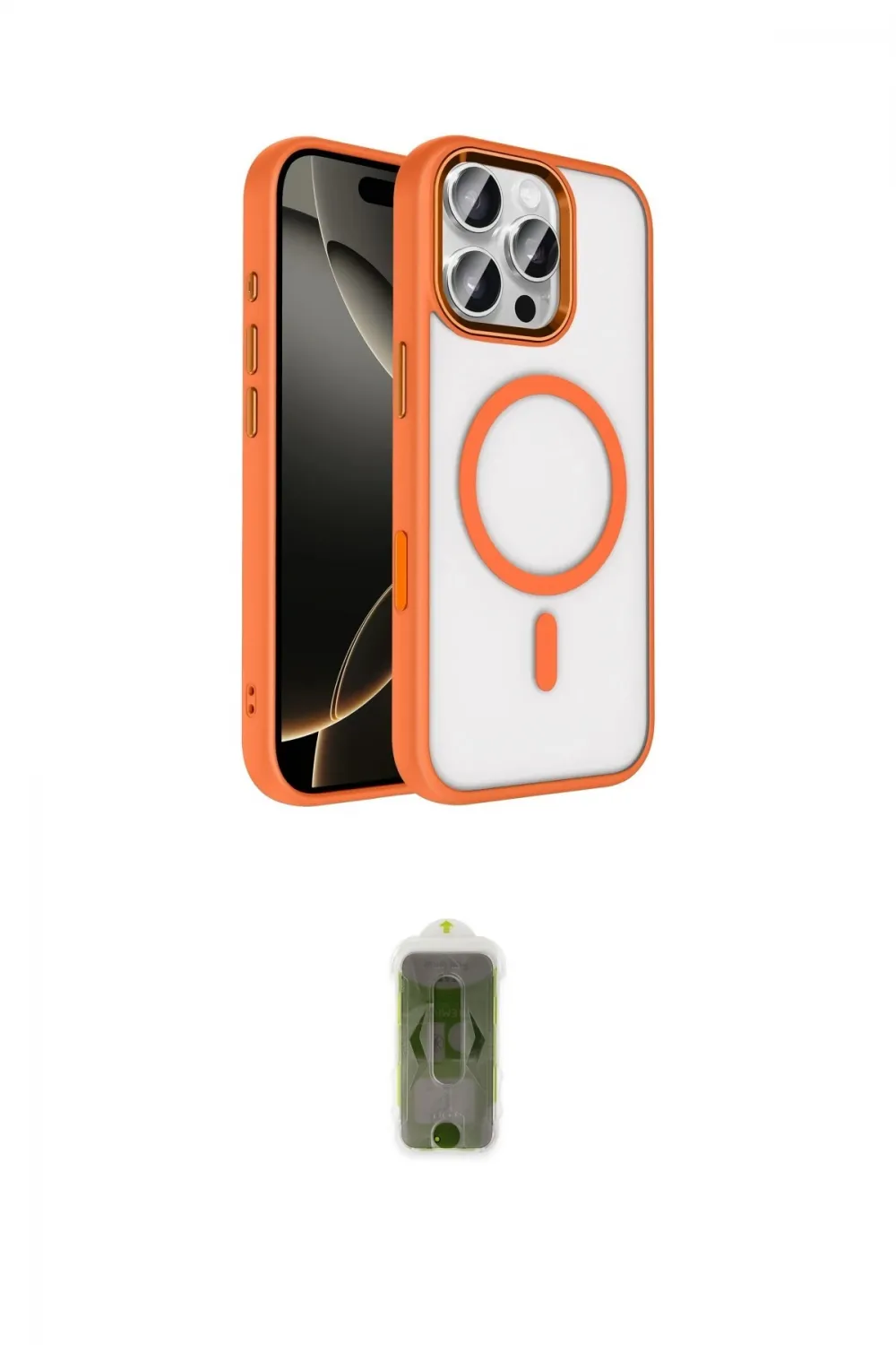 ieg™ iPhone 16 Pro Max Kılıf Kıvılcım Prime - Siyah Joko Magic 5D Hayalet Cam
