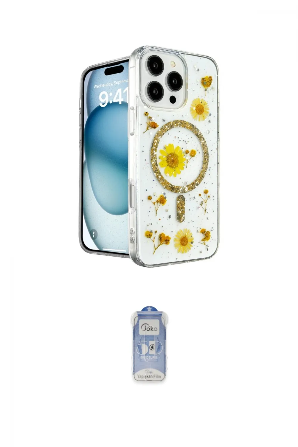 ieg™ iPhone 16 Pro Max Kılıf Kozmos Doku - Siyah Joko Magic 5D Cam