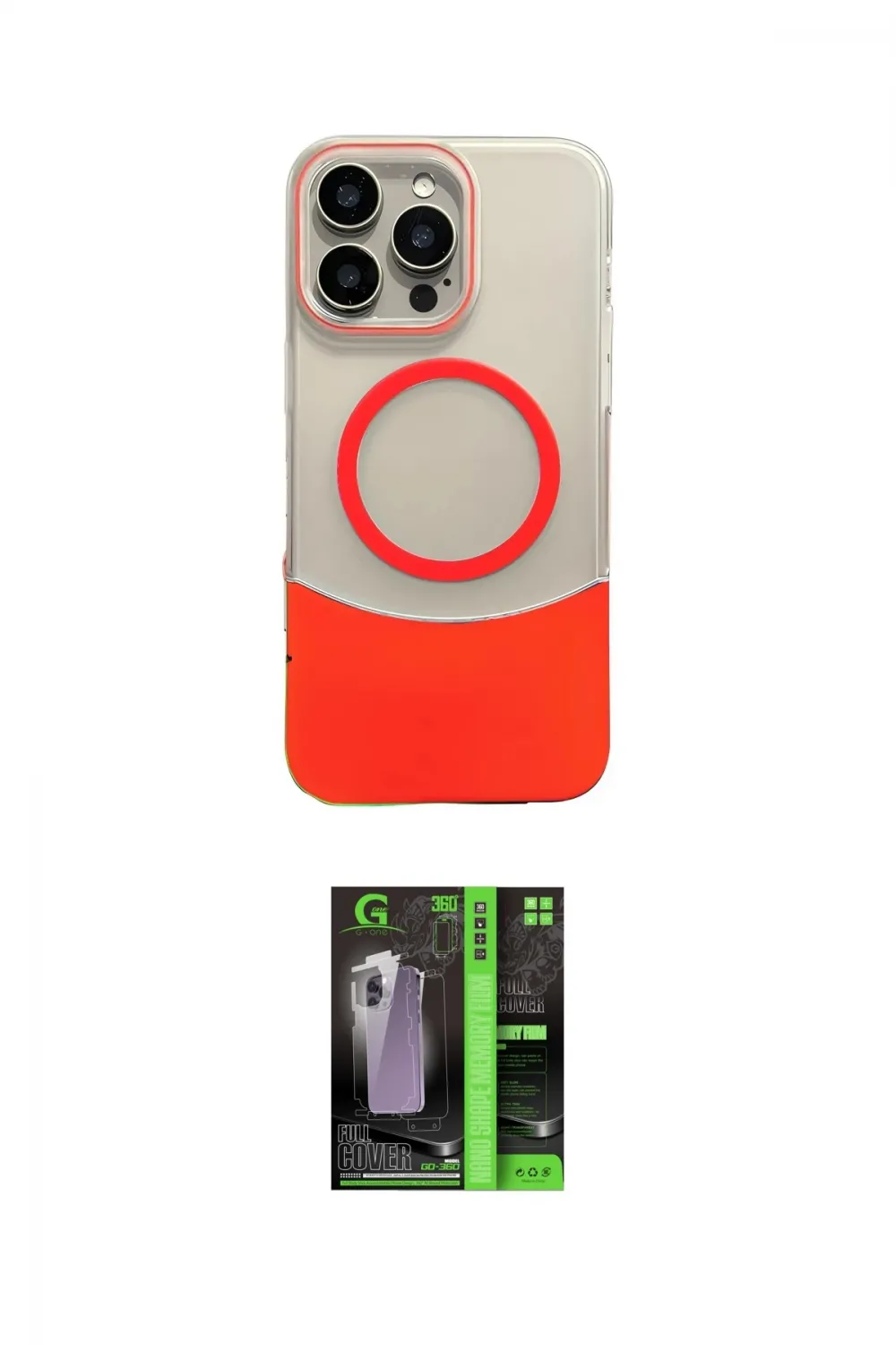 ieg™ iPhone 16 Pro Max Kılıf Kozmos Form Özel Seri - Şeffaf 360 Full Body Arka Koruyucu