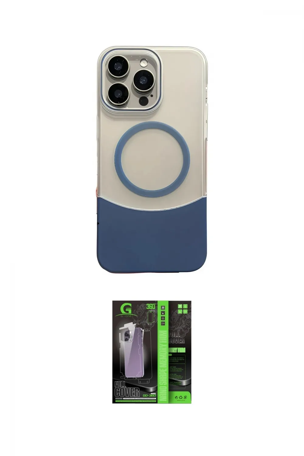 ieg™ iPhone 16 Pro Max Kılıf Kozmos Form Özel Seri - Şeffaf 360 Full Body Arka Koruyucu