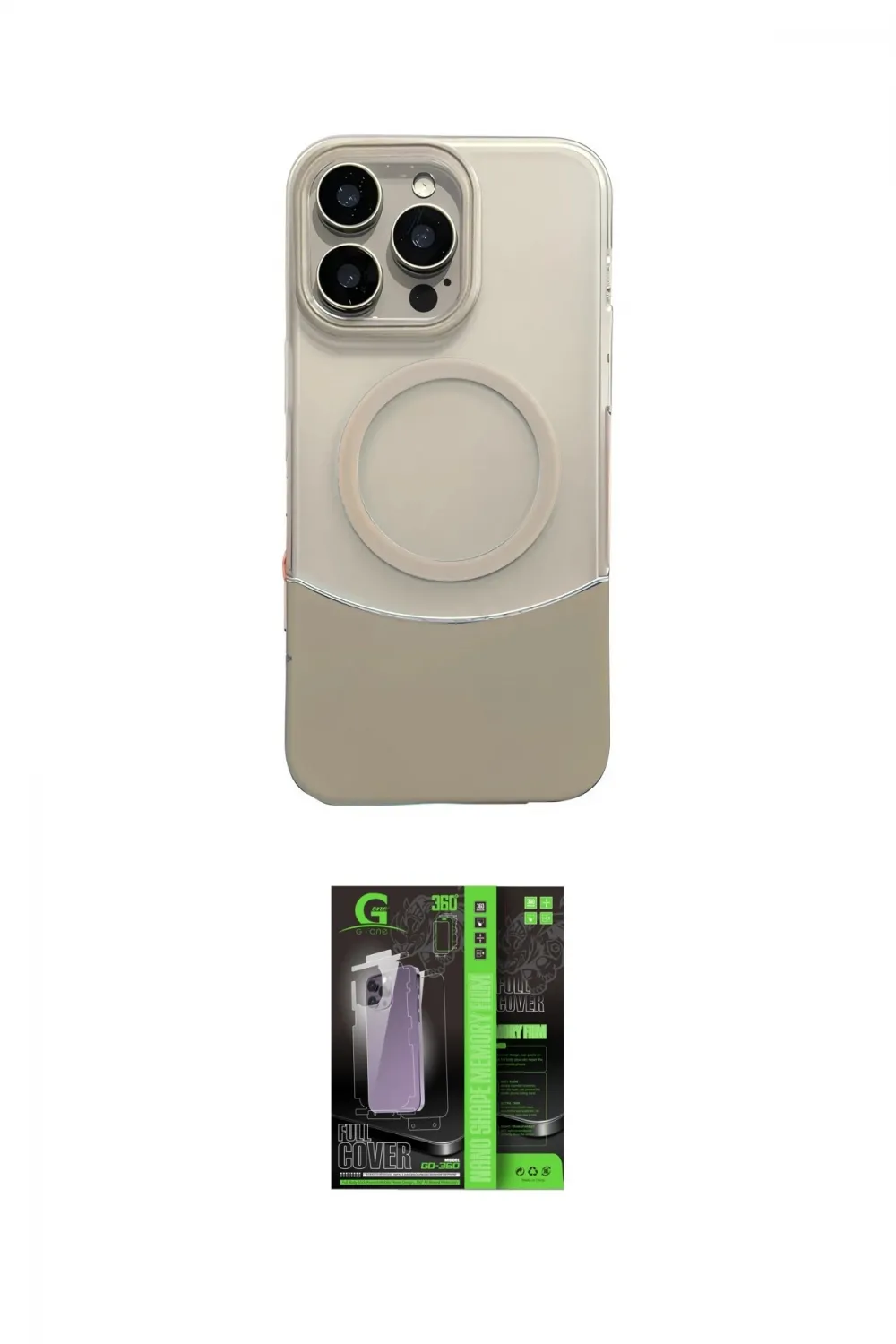 ieg™ iPhone 16 Pro Max Kılıf Kozmos Form Özel Seri - Şeffaf 360 Full Body Arka Koruyucu