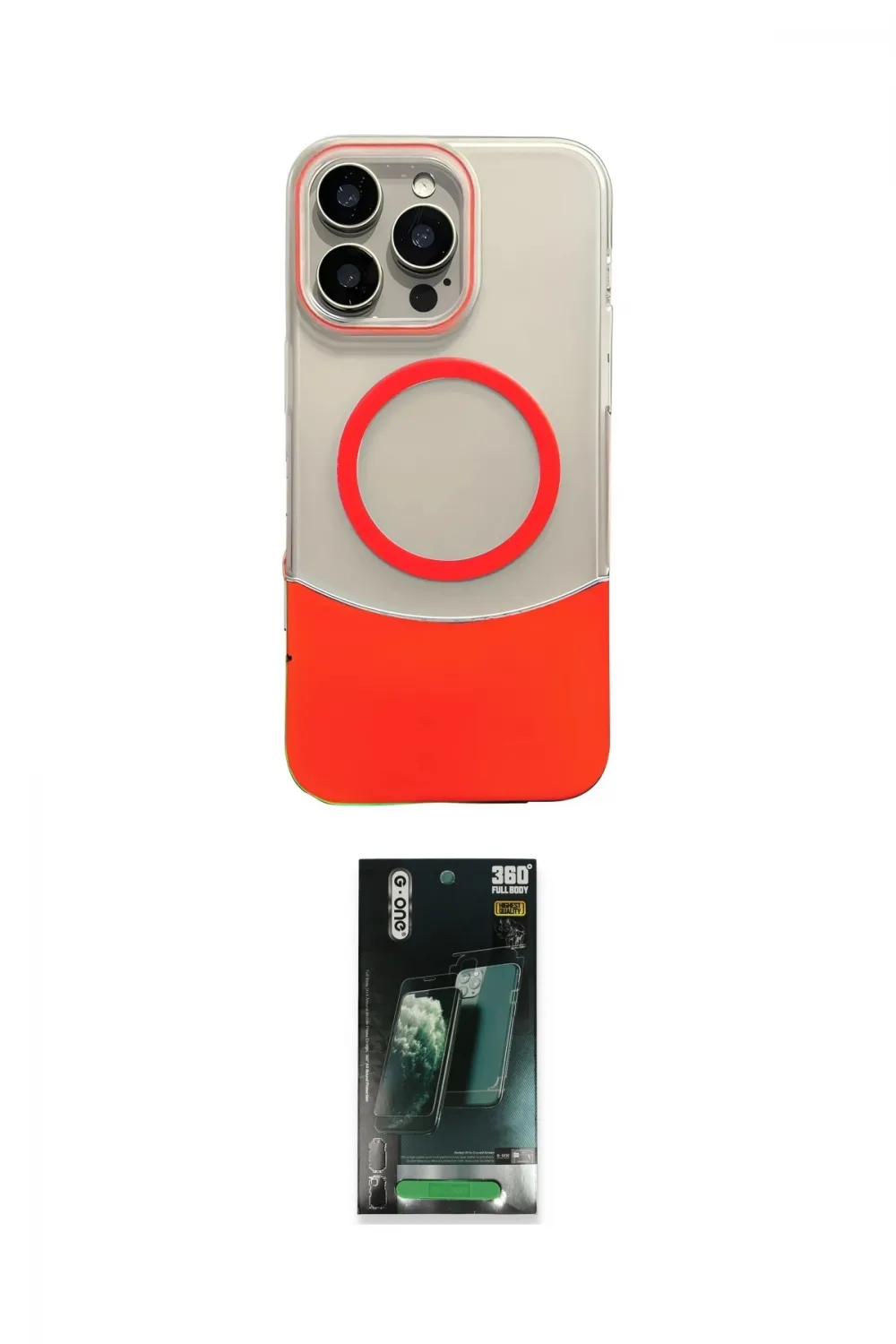 ieg™ iPhone 16 Pro Max Kılıf Kozmos Form Özel Seri - Siyah 360 Mat Full Body Arka Koruyucu