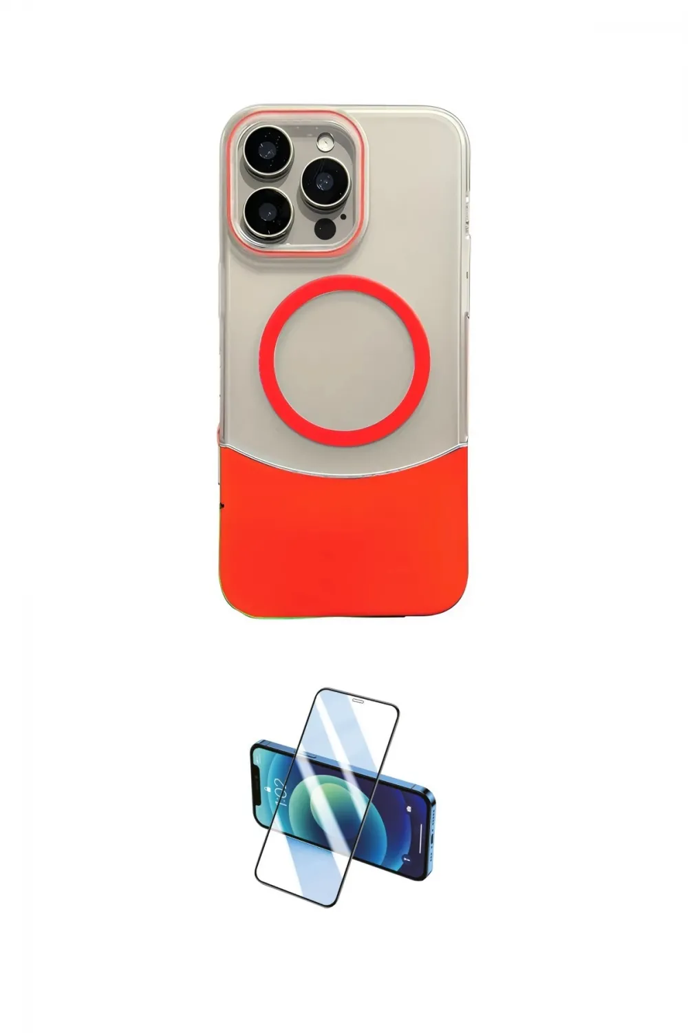 ieg™ iPhone 16 Pro Max Kılıf Kozmos Form Özel Seri - Siyah 3D Antistatik Cam Ekran Koruyucu