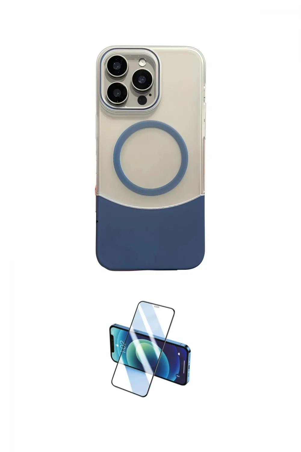 ieg™ iPhone 16 Pro Max Kılıf Kozmos Form Özel Seri - Siyah 3D Antistatik Cam Ekran Koruyucu