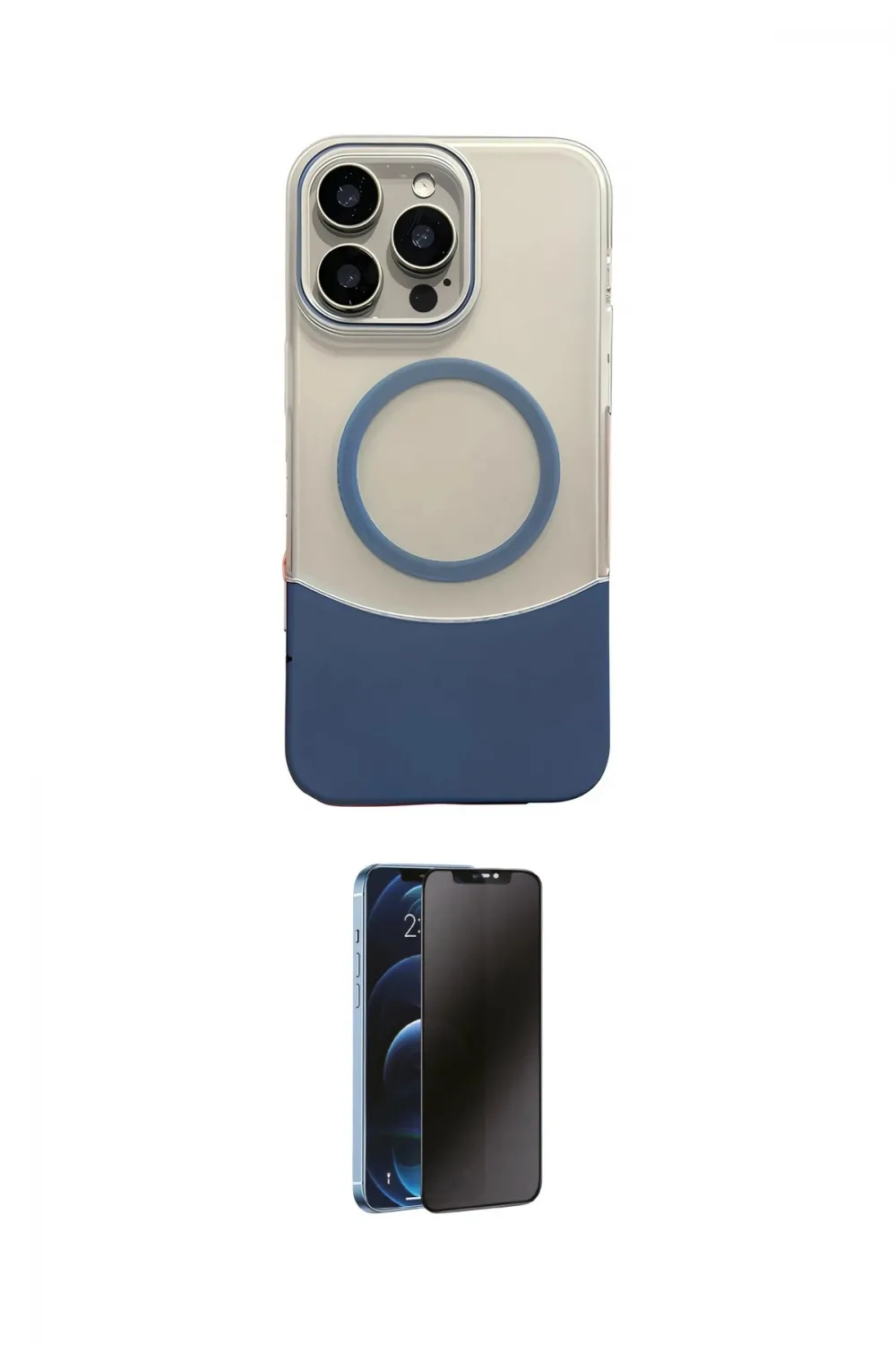 ieg™ iPhone 16 Pro Max Kılıf Kozmos Form Özel Seri - Siyah 3D Antistatik Hayalet Cam Ekran Koruyucu