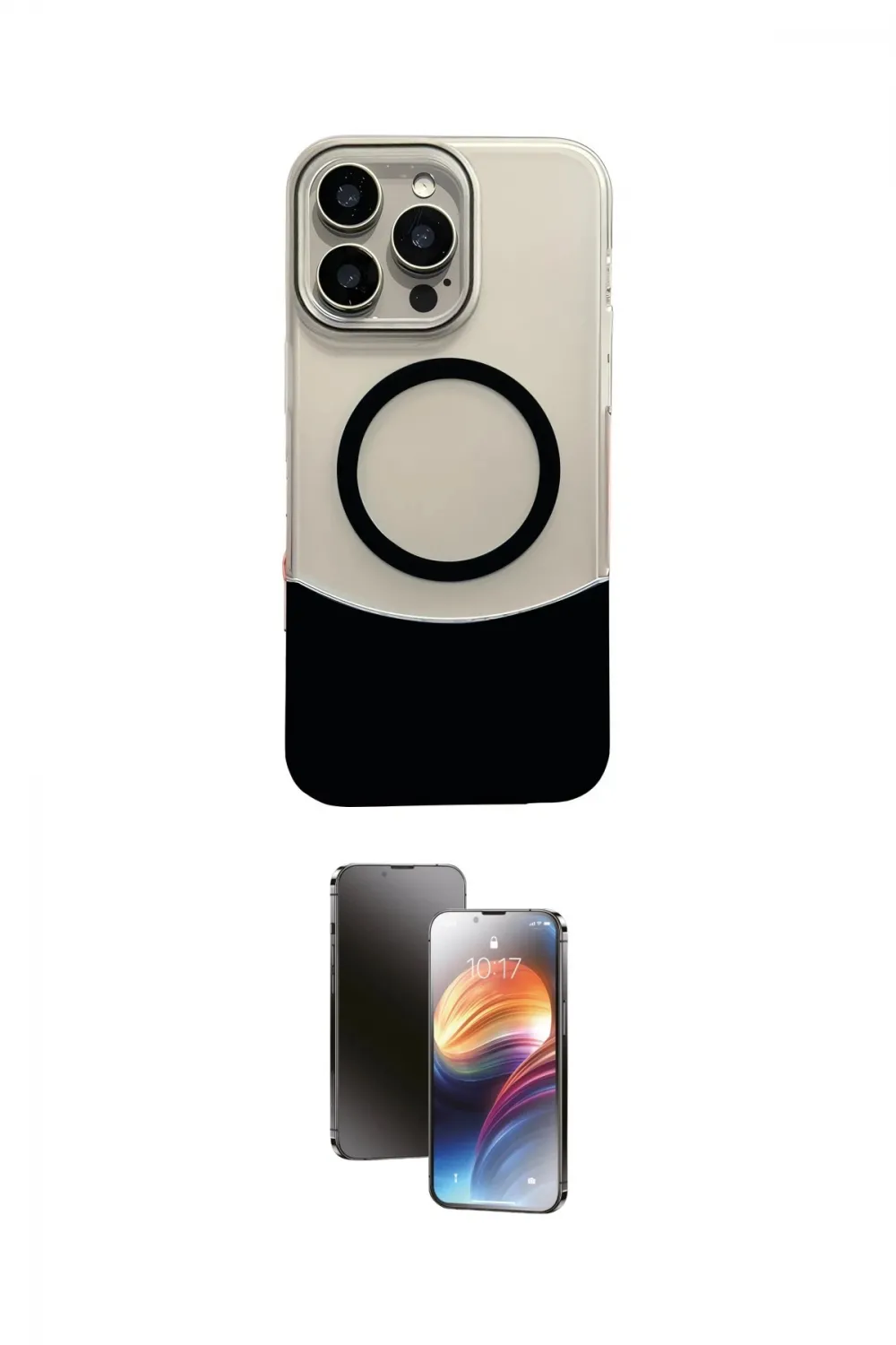 ieg™ iPhone 16 Pro Max Kılıf Kozmos Form Özel Seri - Siyah 3D Antistatik Mat Seramik Nano Ekran Koruyucu