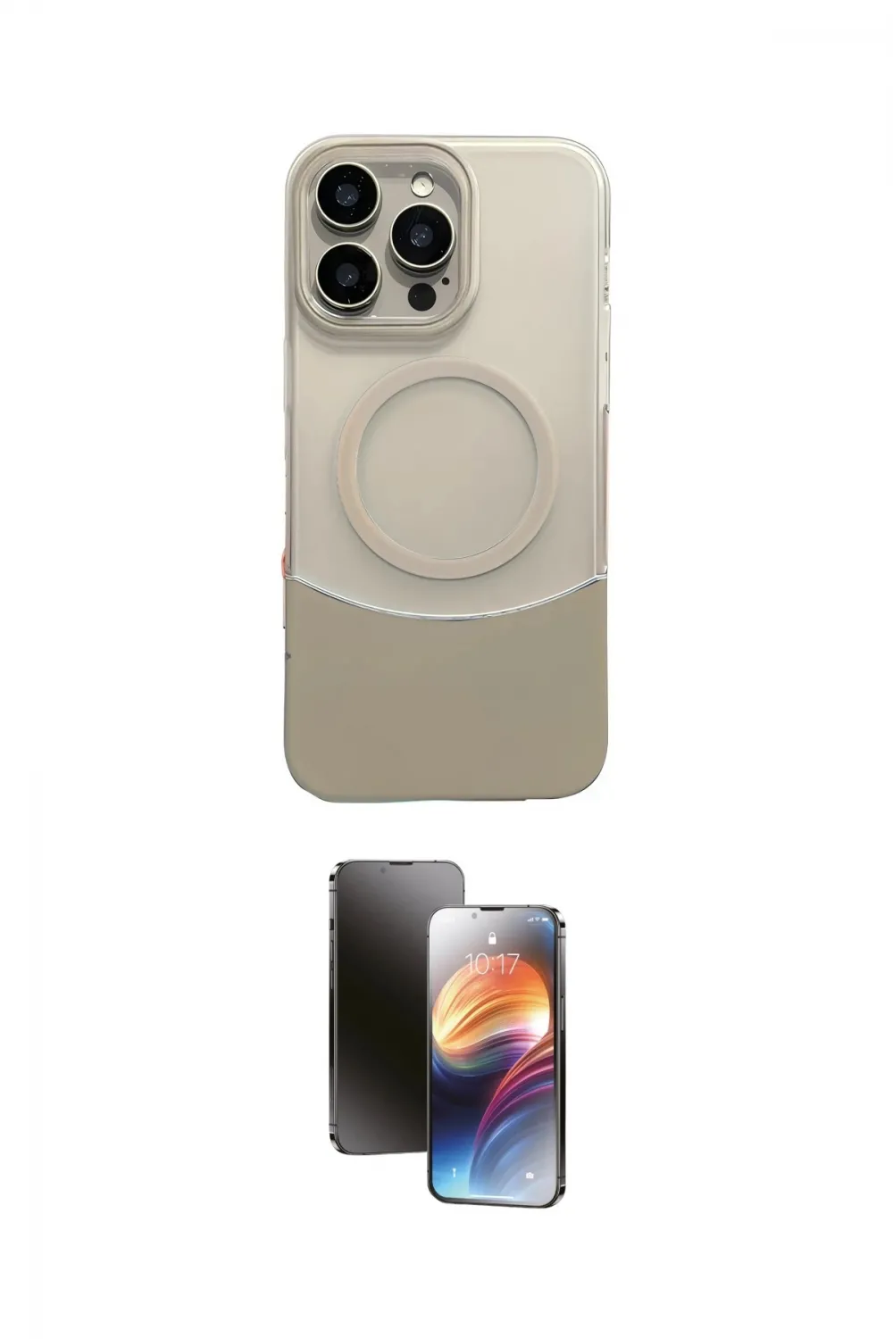 ieg™ iPhone 16 Pro Max Kılıf Kozmos Form Özel Seri - Siyah 3D Antistatik Mat Seramik Nano Ekran Koruyucu