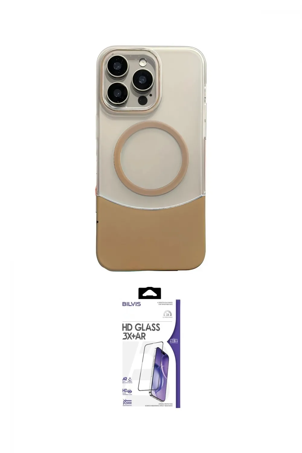 ieg™ iPhone 16 Pro Max Kılıf Kozmos Form Özel Seri - Siyah Bilvis 3X AR HD Cam Ekran Koruyucu