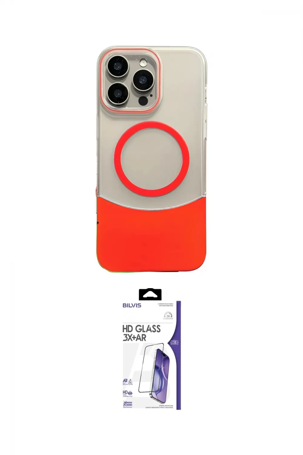 ieg™ iPhone 16 Pro Max Kılıf Kozmos Form Özel Seri - Siyah Bilvis 3X AR HD Cam Ekran Koruyucu