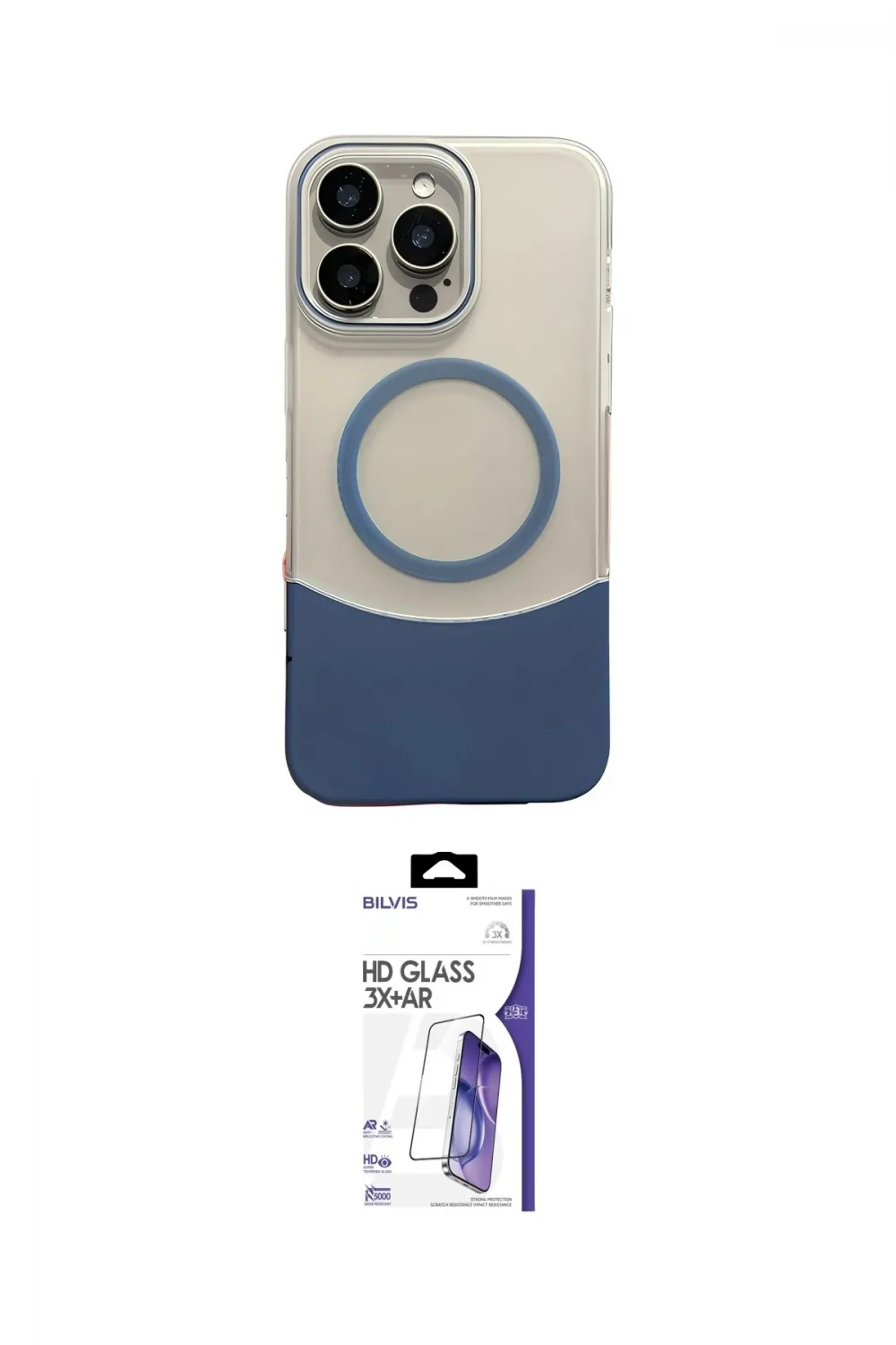 ieg™ iPhone 16 Pro Max Kılıf Kozmos Form Özel Seri - Siyah Bilvis 3X AR HD Cam Ekran Koruyucu
