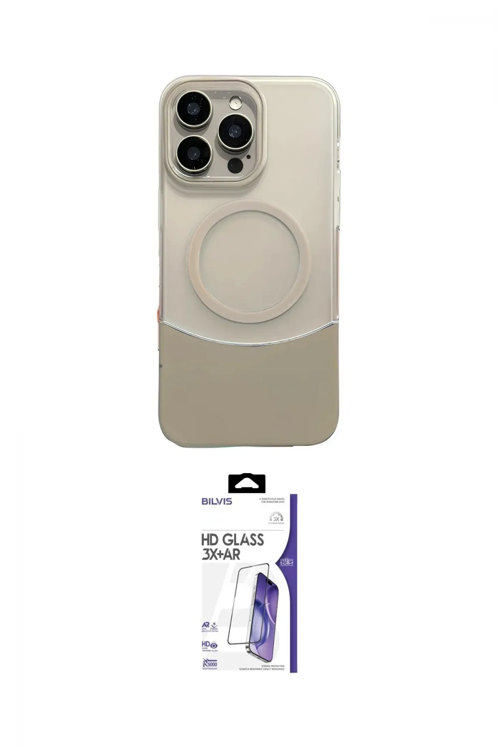 ieg™ iPhone 16 Pro Max Kılıf Kozmos Form Özel Seri - Siyah Bilvis 3X AR HD Cam Ekran Koruyucu