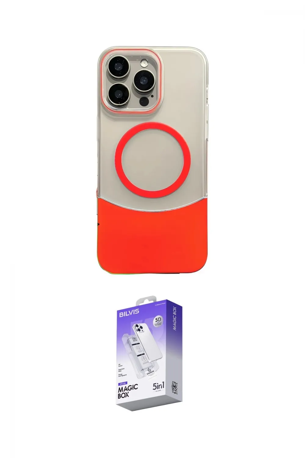 ieg™ iPhone 16 Pro Max Kılıf Kozmos Form Özel Seri - Siyah Bilvis 5in1 3D Magic Cam Ekran Koruyucu