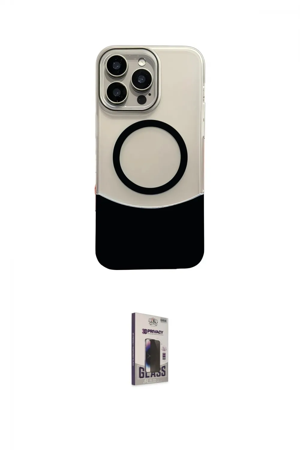 ieg™ iPhone 16 Pro Max Kılıf Kozmos Form Özel Seri - Siyah Bilvis Hayalet Cam Ekran Koruyucu