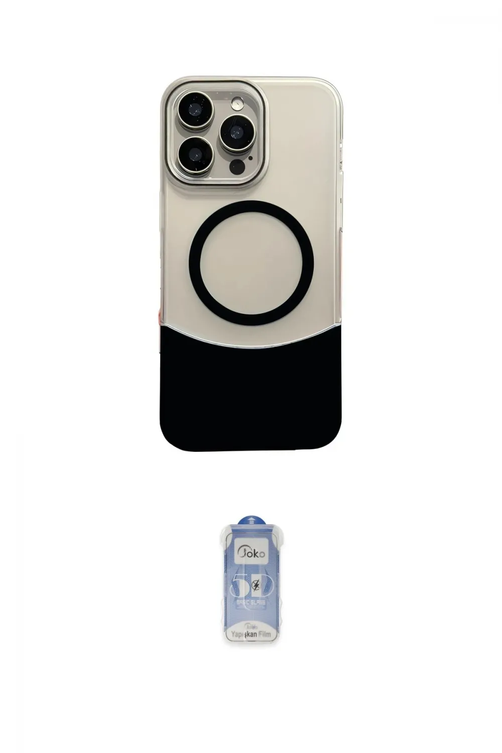 ieg™ iPhone 16 Pro Max Kılıf Kozmos Form Özel Seri - Siyah Joko Magic 5D Cam