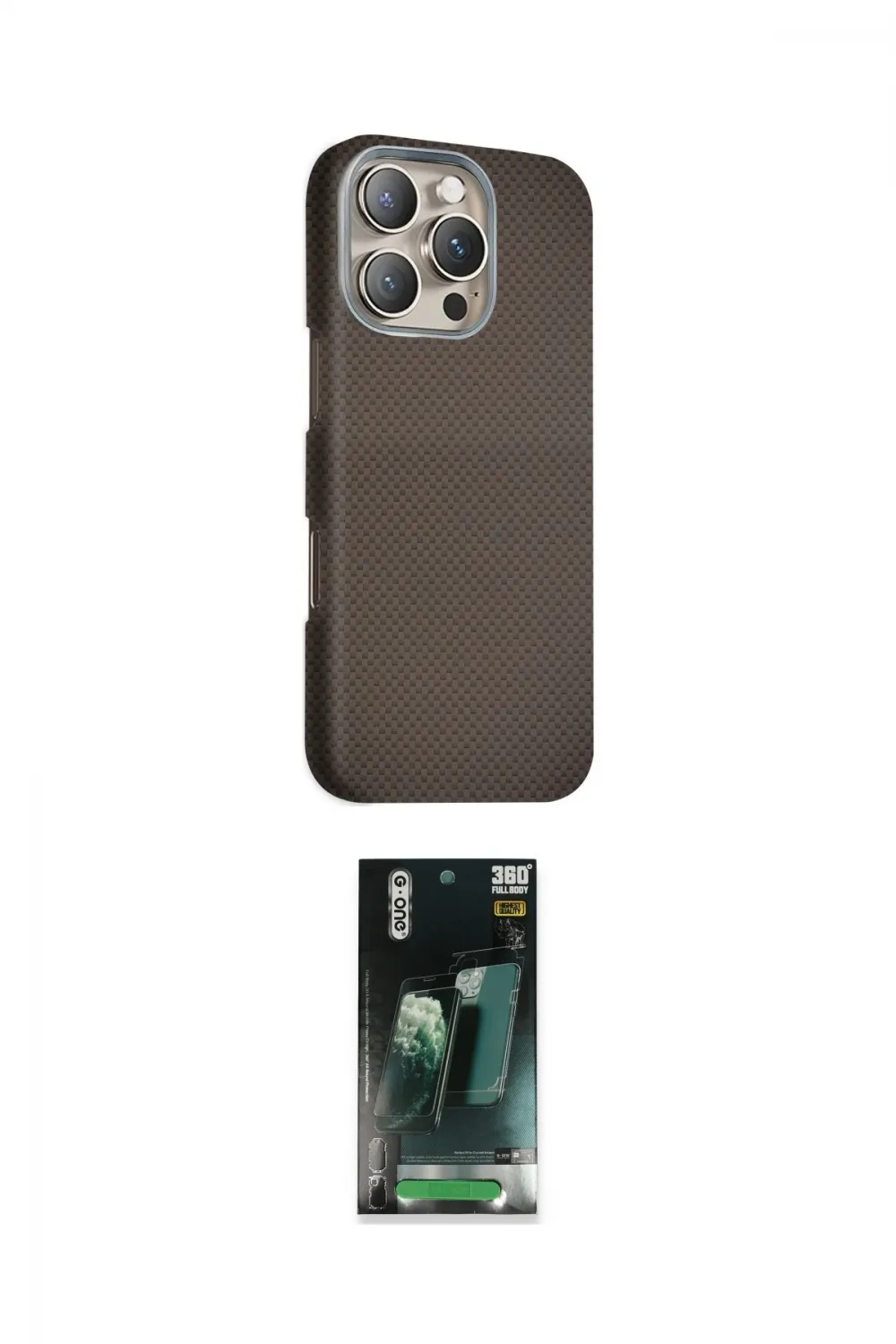 ieg™ iPhone 16 Pro Max Kılıf Kozmos Klasik Prime - Siyah 360 Mat Full Body Arka Koruyucu