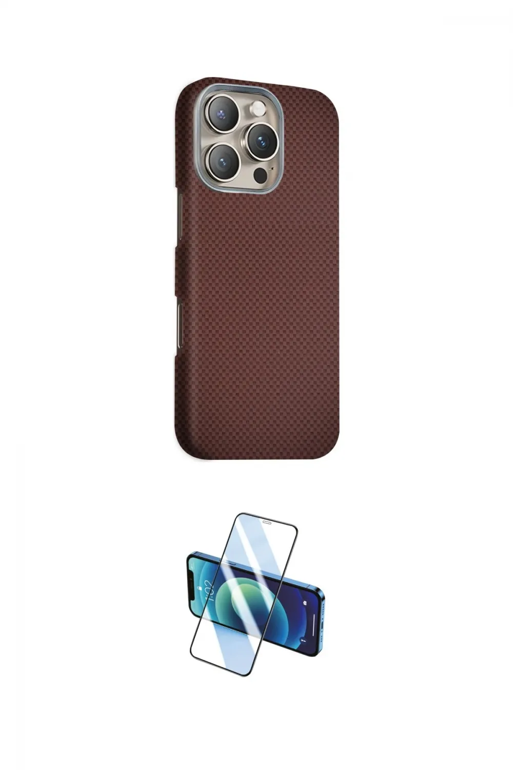 ieg™ iPhone 16 Pro Max Kılıf Kozmos Klasik Prime - Siyah 3D Antistatik Cam Ekran Koruyucu