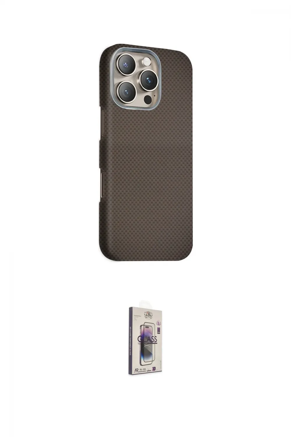 ieg™ iPhone 16 Pro Max Kılıf Kozmos Klasik Prime - Siyah Bilvis 3D Cam Ekran Koruyucu
