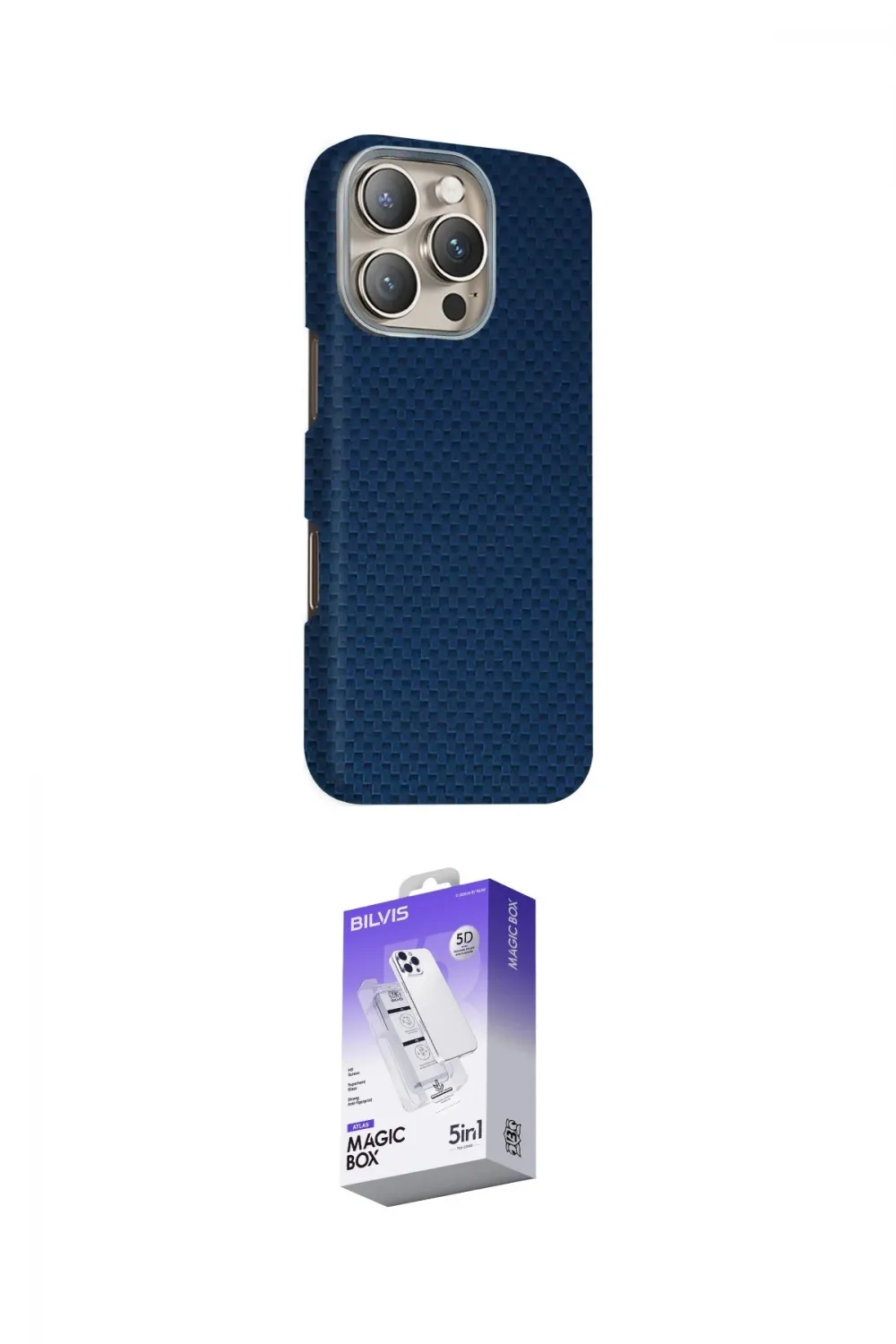 ieg™ iPhone 16 Pro Max Kılıf Kozmos Klasik Prime - Siyah Bilvis 5in1 3D Magic Cam Ekran Koruyucu