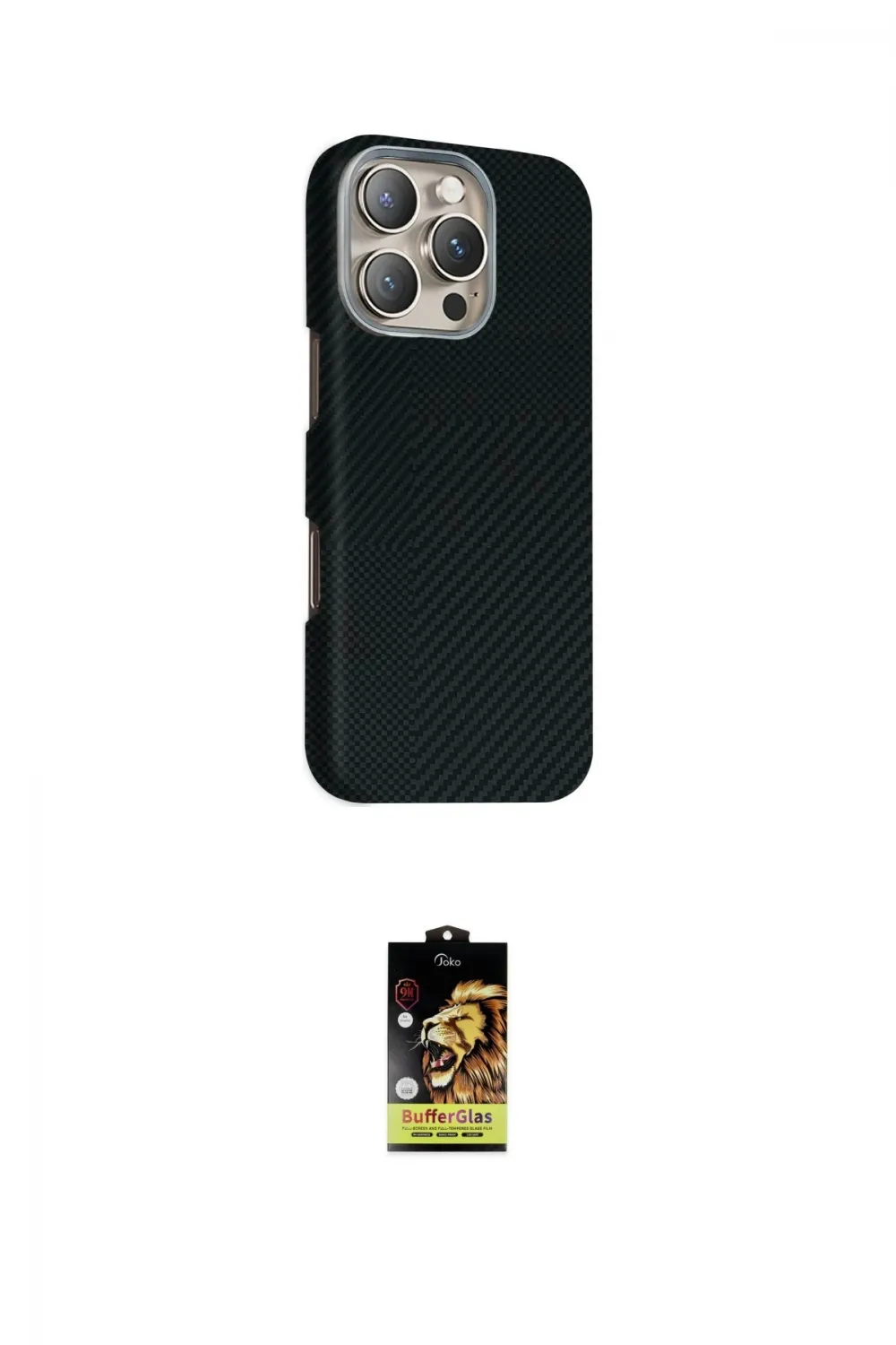 ieg™ iPhone 16 Pro Max Kılıf Kozmos Klasik Prime - Siyah Buffer Cam Ekran Koruyucu
