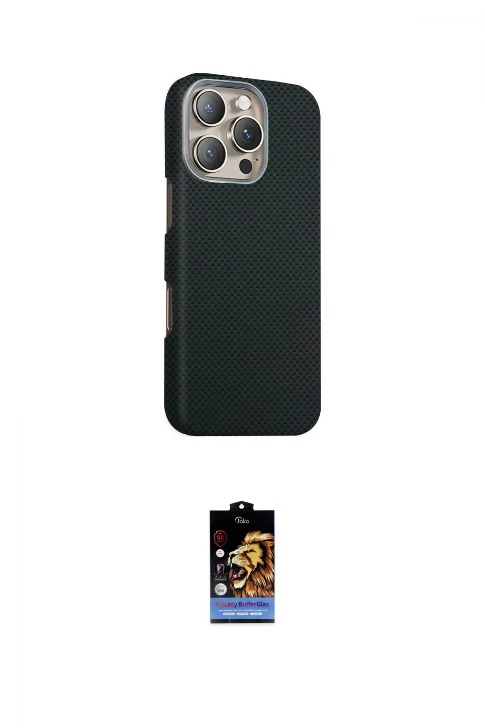 ieg™ iPhone 16 Pro Max Kılıf Kozmos Klasik Prime - Siyah Buffer Hayalet Cam Ekran Koruyucu