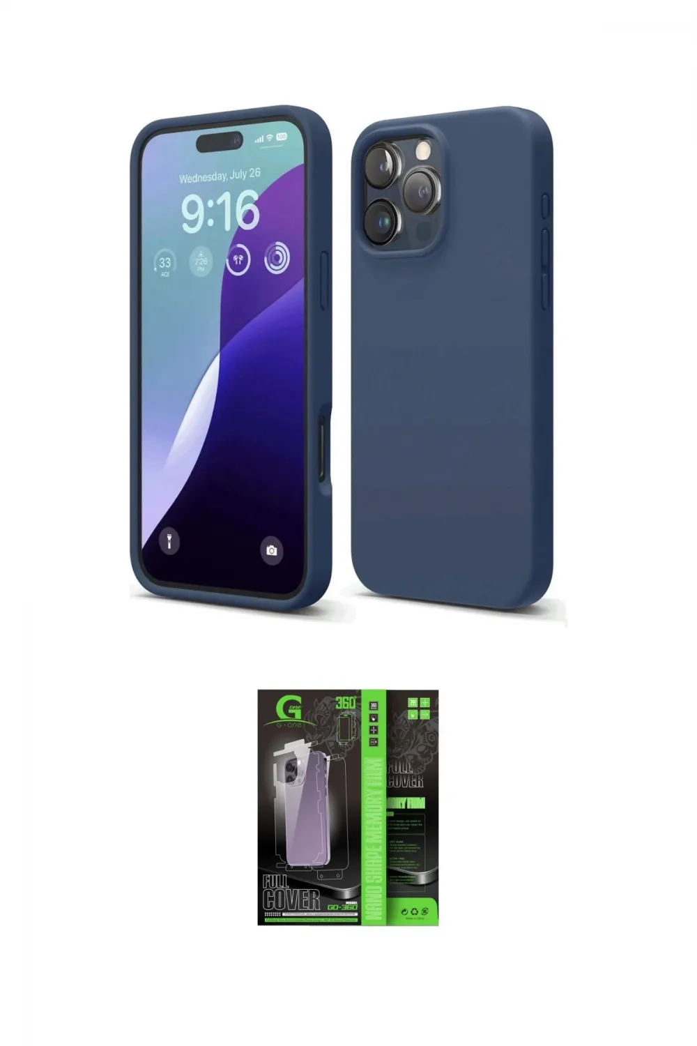 ieg™ iPhone 16 Pro Max Kılıf Kozmos Yansıma Özel Seri - Şeffaf 360 Full Body Arka Koruyucu