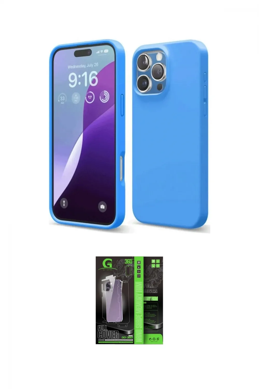 ieg™ iPhone 16 Pro Max Kılıf Kozmos Yansıma Özel Seri - Şeffaf 360 Full Body Arka Koruyucu