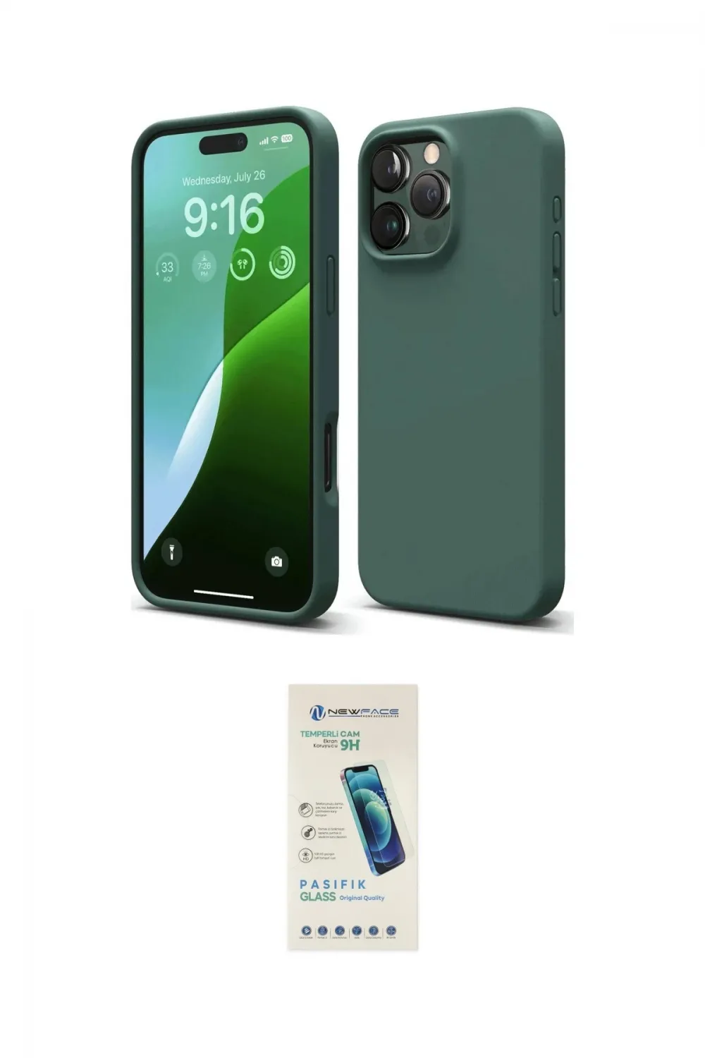 ieg™ iPhone 16 Pro Max Kılıf Kozmos Yansıma Özel Seri - Şeffaf Pasifik Cam Ekran Koruyucu