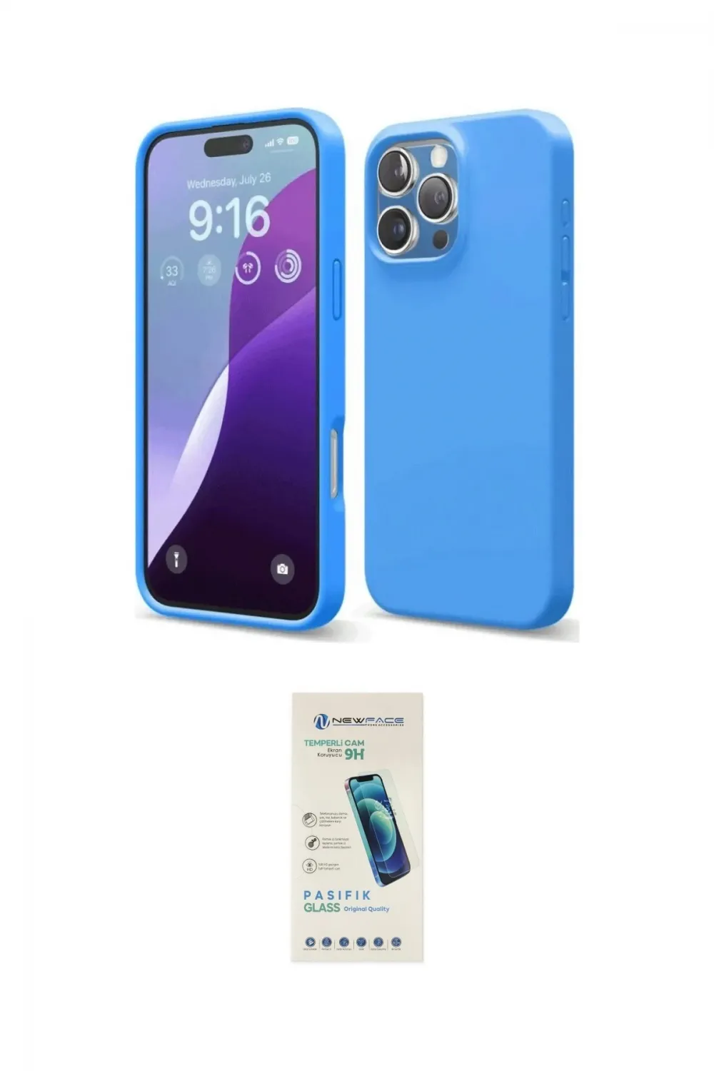ieg™ iPhone 16 Pro Max Kılıf Kozmos Yansıma Özel Seri - Şeffaf Pasifik Cam Ekran Koruyucu