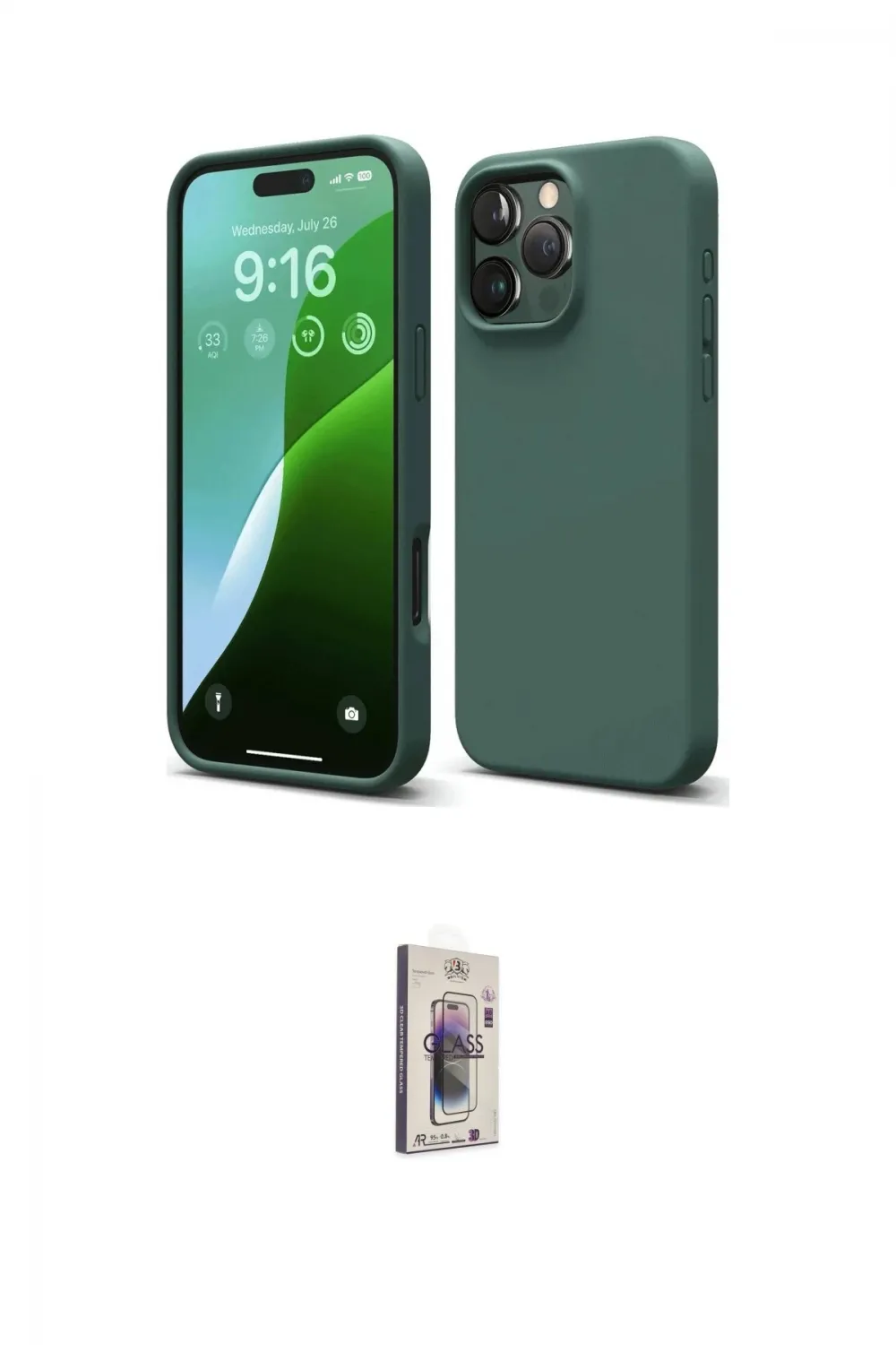 ieg™ iPhone 16 Pro Max Kılıf Kozmos Yansıma Özel Seri - Siyah Bilvis 3D Cam Ekran Koruyucu