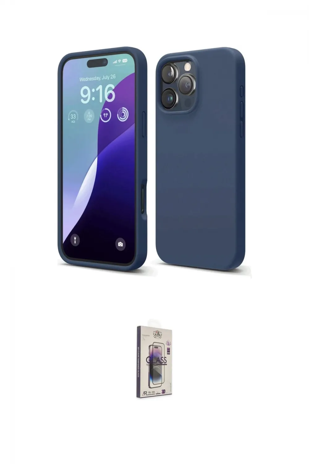 ieg™ iPhone 16 Pro Max Kılıf Kozmos Yansıma Özel Seri - Siyah Bilvis 3D Cam Ekran Koruyucu