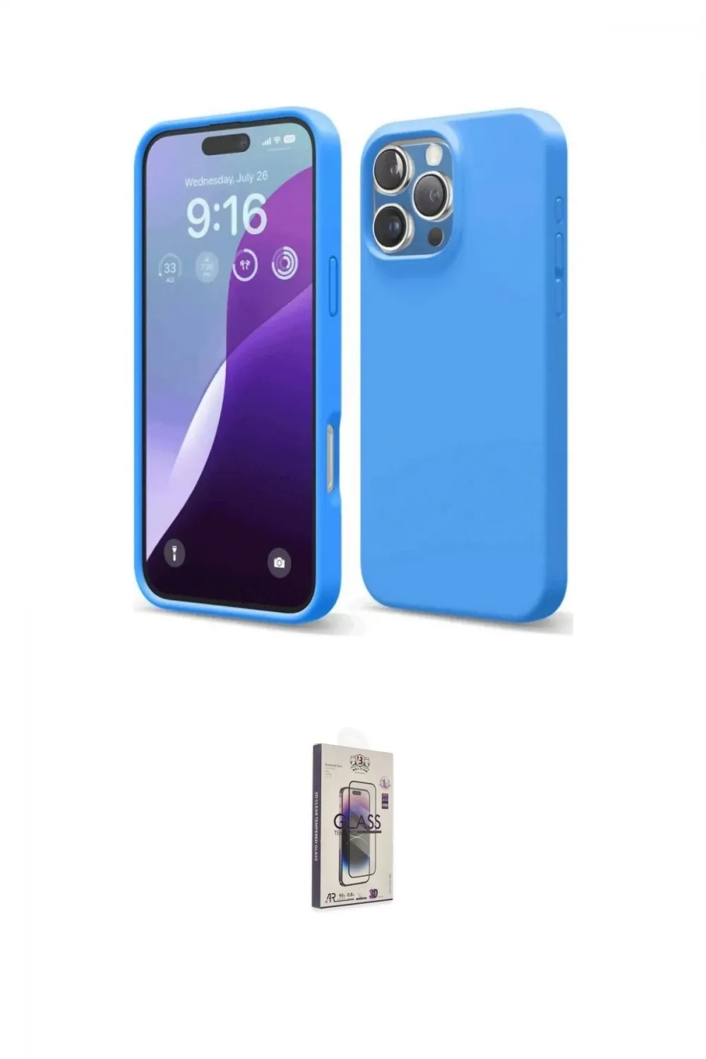 ieg™ iPhone 16 Pro Max Kılıf Kozmos Yansıma Özel Seri - Siyah Bilvis 3D Cam Ekran Koruyucu