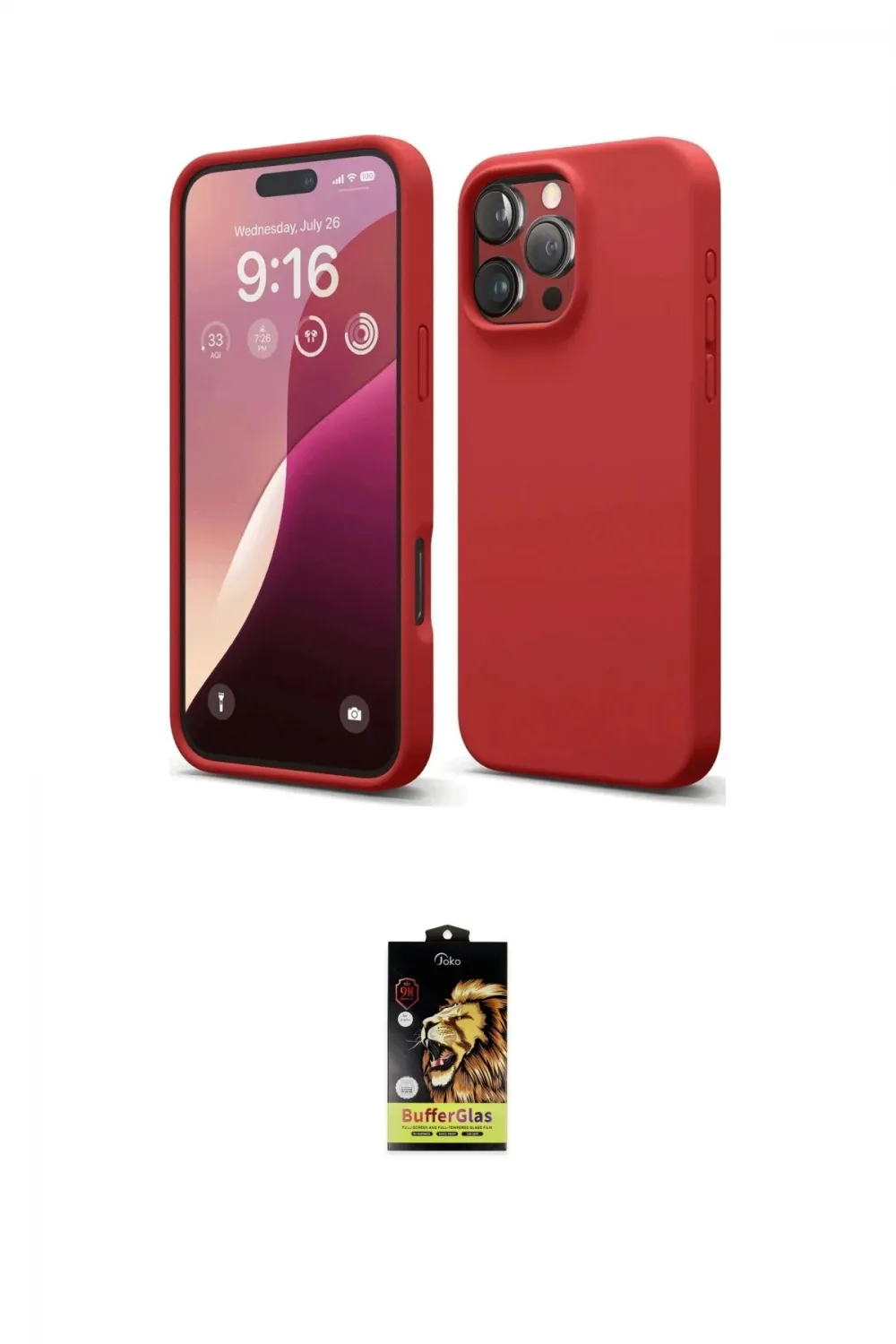 ieg™ iPhone 16 Pro Max Kılıf Kozmos Yansıma Özel Seri - Siyah Buffer Cam Ekran Koruyucu