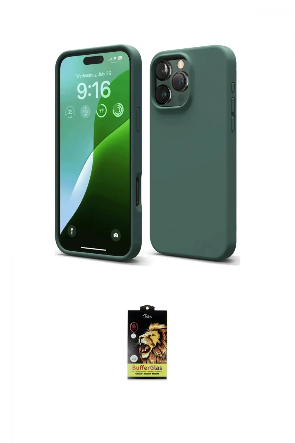 ieg™ iPhone 16 Pro Max Kılıf Kozmos Yansıma Özel Seri - Siyah Buffer Cam Ekran Koruyucu