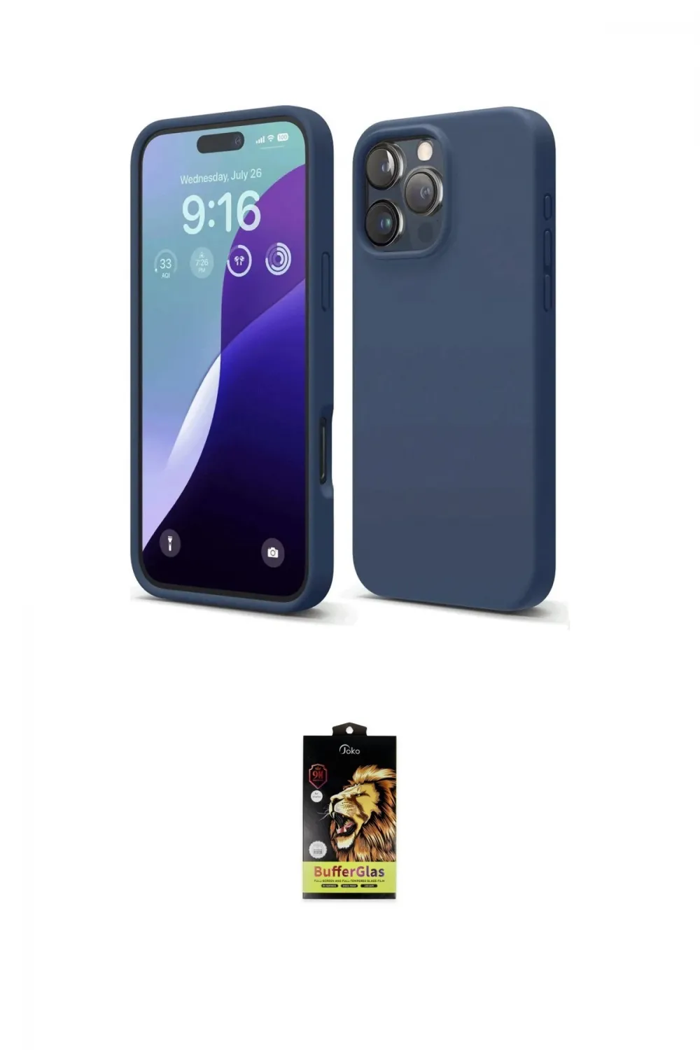 ieg™ iPhone 16 Pro Max Kılıf Kozmos Yansıma Özel Seri - Siyah Buffer Cam Ekran Koruyucu