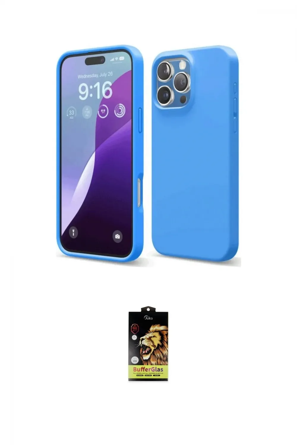 ieg™ iPhone 16 Pro Max Kılıf Kozmos Yansıma Özel Seri - Siyah Buffer Cam Ekran Koruyucu