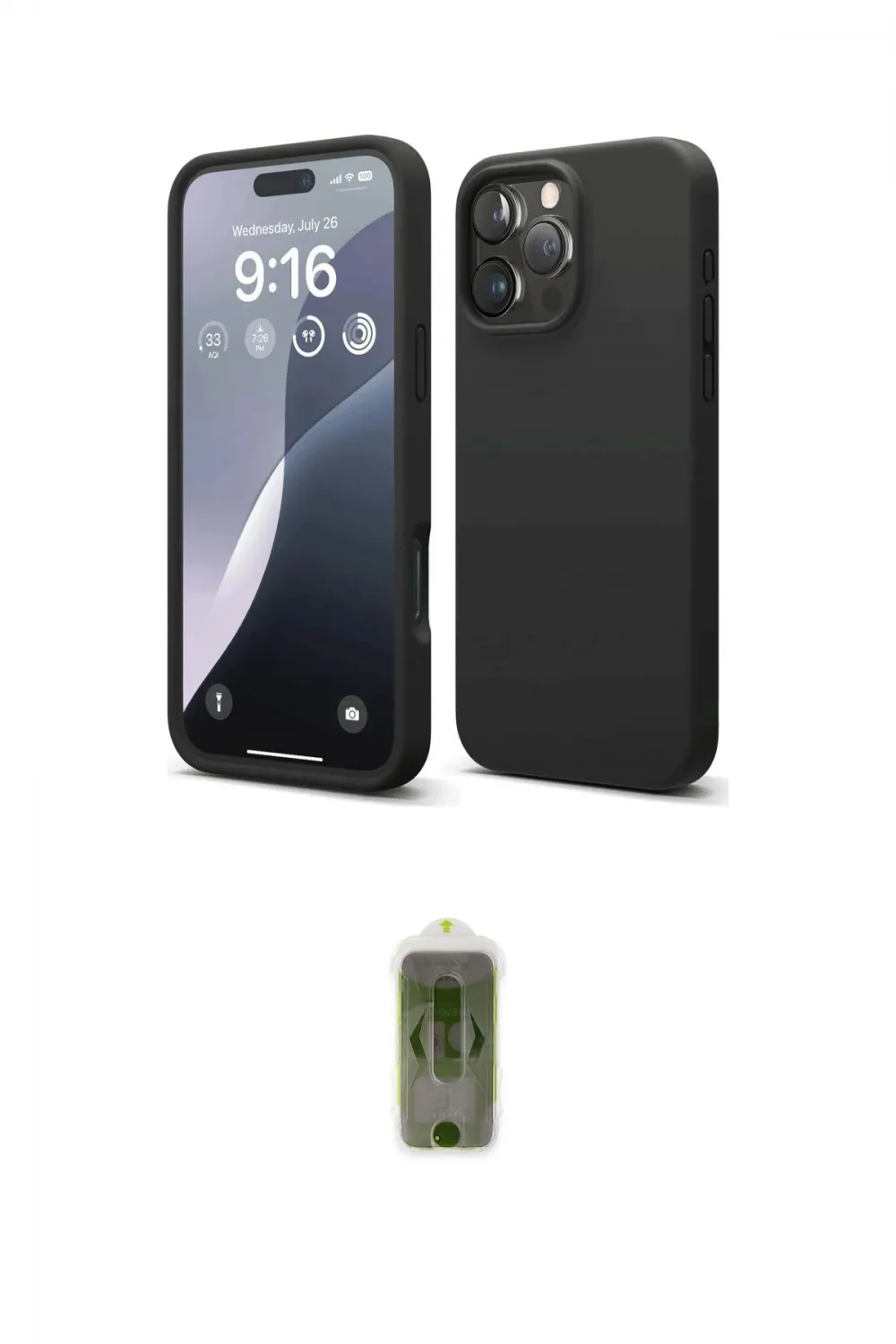 ieg™ iPhone 16 Pro Max Kılıf Kozmos Yansıma Özel Seri - Siyah Joko Magic 5D Hayalet Cam