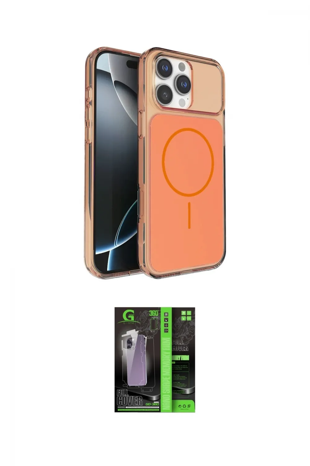 ieg™ iPhone 16 Pro Max Kılıf Kutup Doku Serisi - Şeffaf 360 Full Body Arka Koruyucu