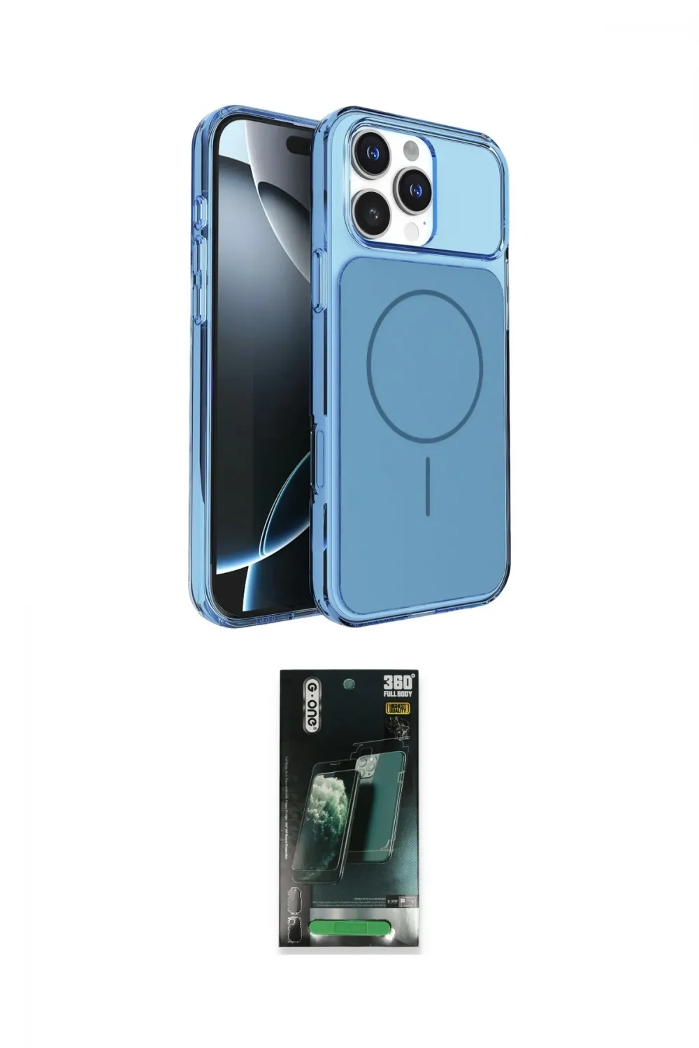 ieg™ iPhone 16 Pro Max Kılıf Kutup Doku Serisi - Siyah 360 Mat Full Body Arka Koruyucu