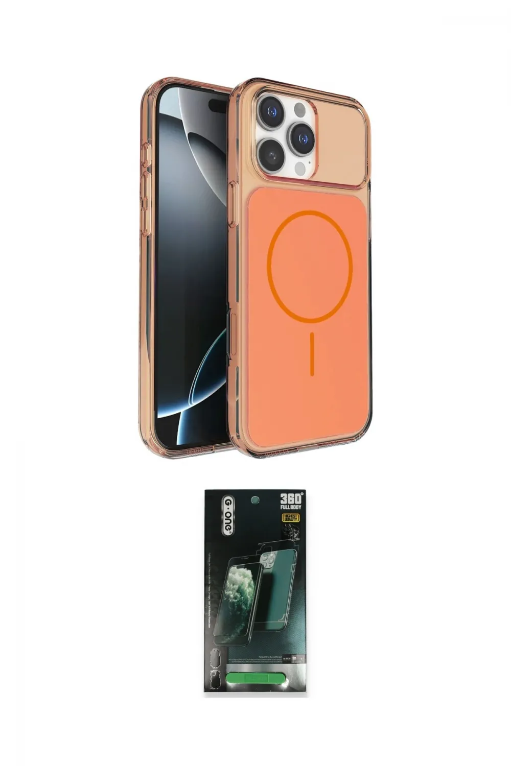 ieg™ iPhone 16 Pro Max Kılıf Kutup Doku Serisi - Siyah 360 Mat Full Body Arka Koruyucu