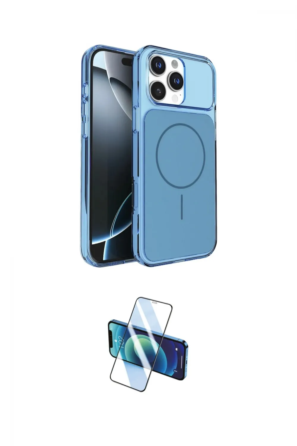 ieg™ iPhone 16 Pro Max Kılıf Kutup Doku Serisi - Siyah 3D Antistatik Seramik Nano Ekran Koruyucu