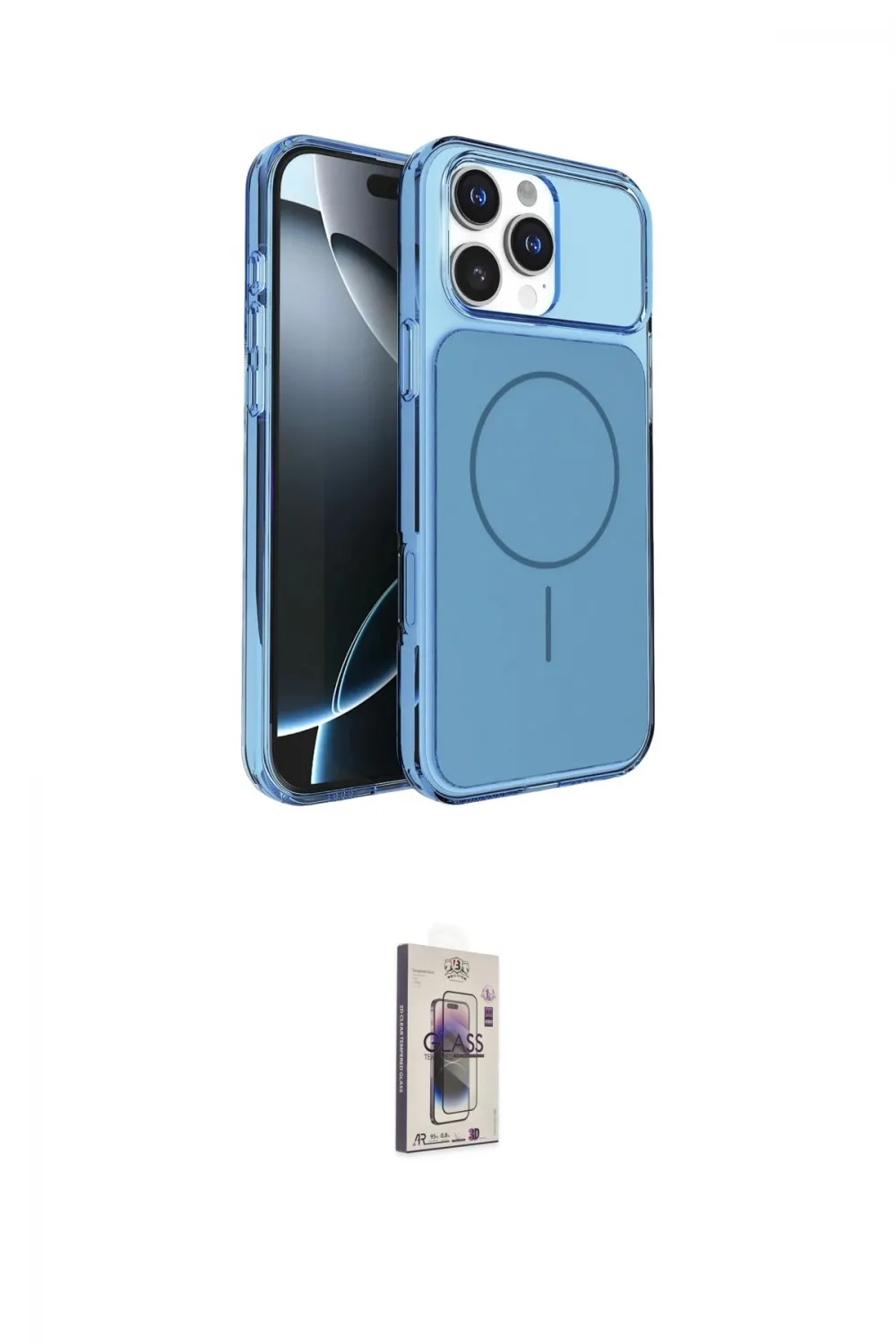 ieg™ iPhone 16 Pro Max Kılıf Kutup Doku Serisi - Siyah Bilvis 3D Cam Ekran Koruyucu