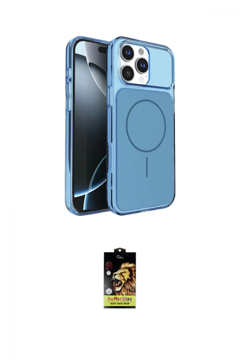 ieg™ iPhone 16 Pro Max Kılıf Kutup Doku Serisi - Siyah Buffer Cam Ekran Koruyucu