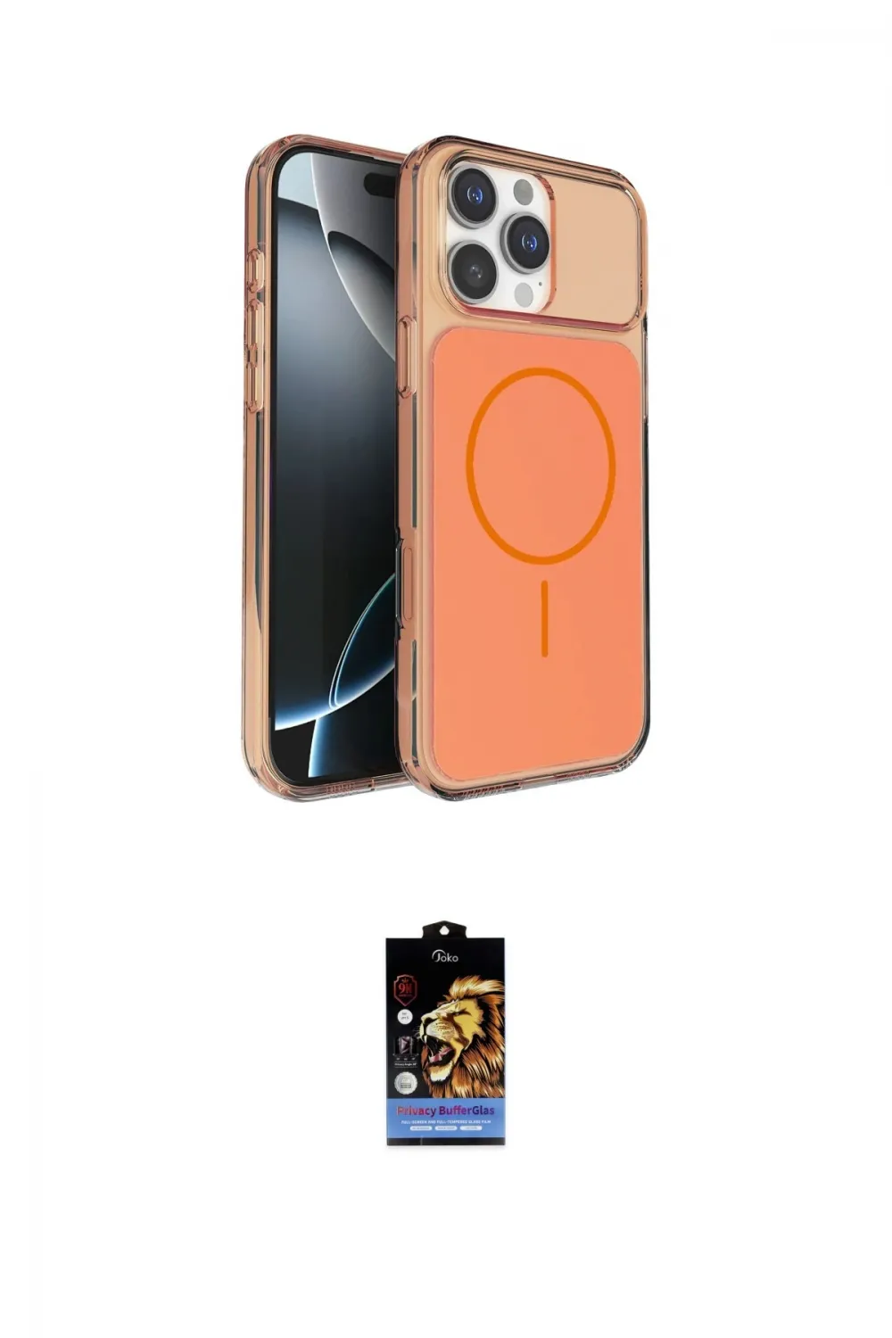 ieg™ iPhone 16 Pro Max Kılıf Kutup Doku Serisi - Siyah Buffer Hayalet Cam Ekran Koruyucu